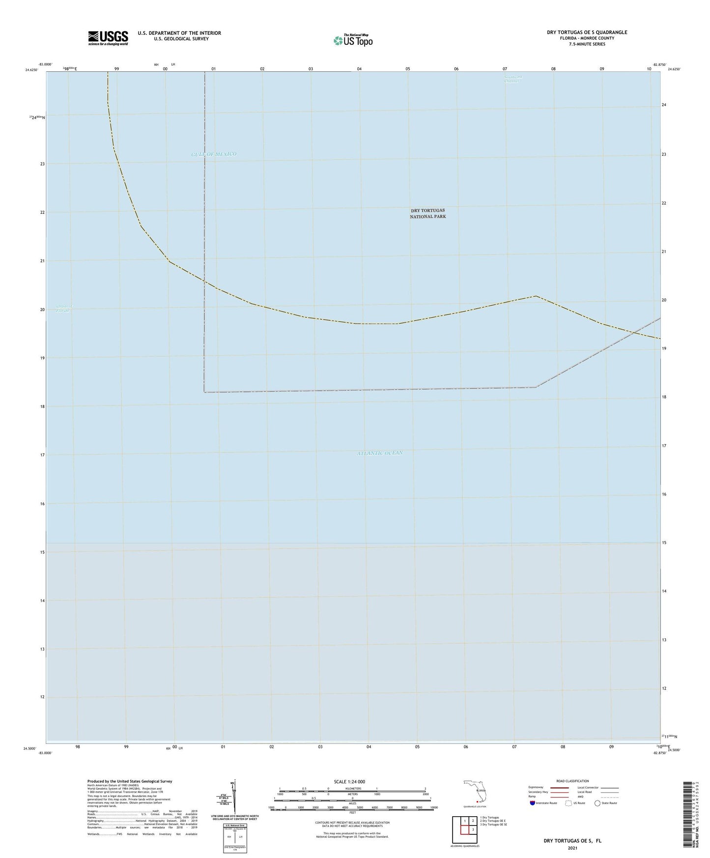 Dry Tortugas OE S Florida US Topo Map Image