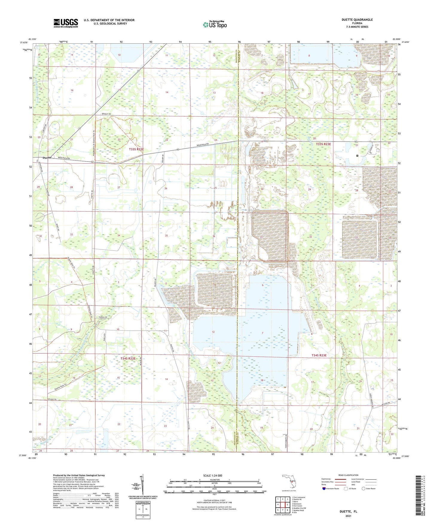 Duette Florida US Topo Map Image