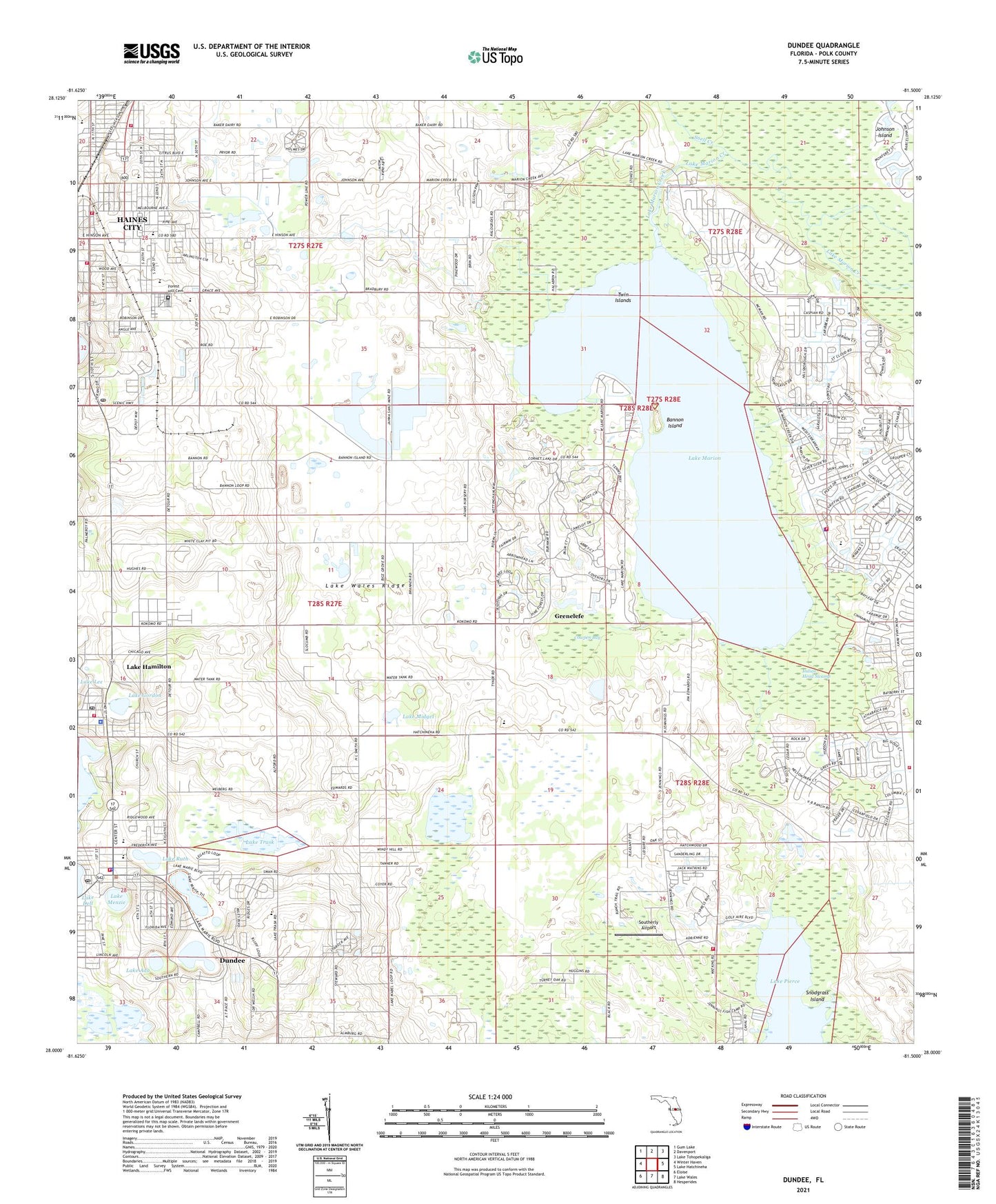 Dundee Florida US Topo Map Image