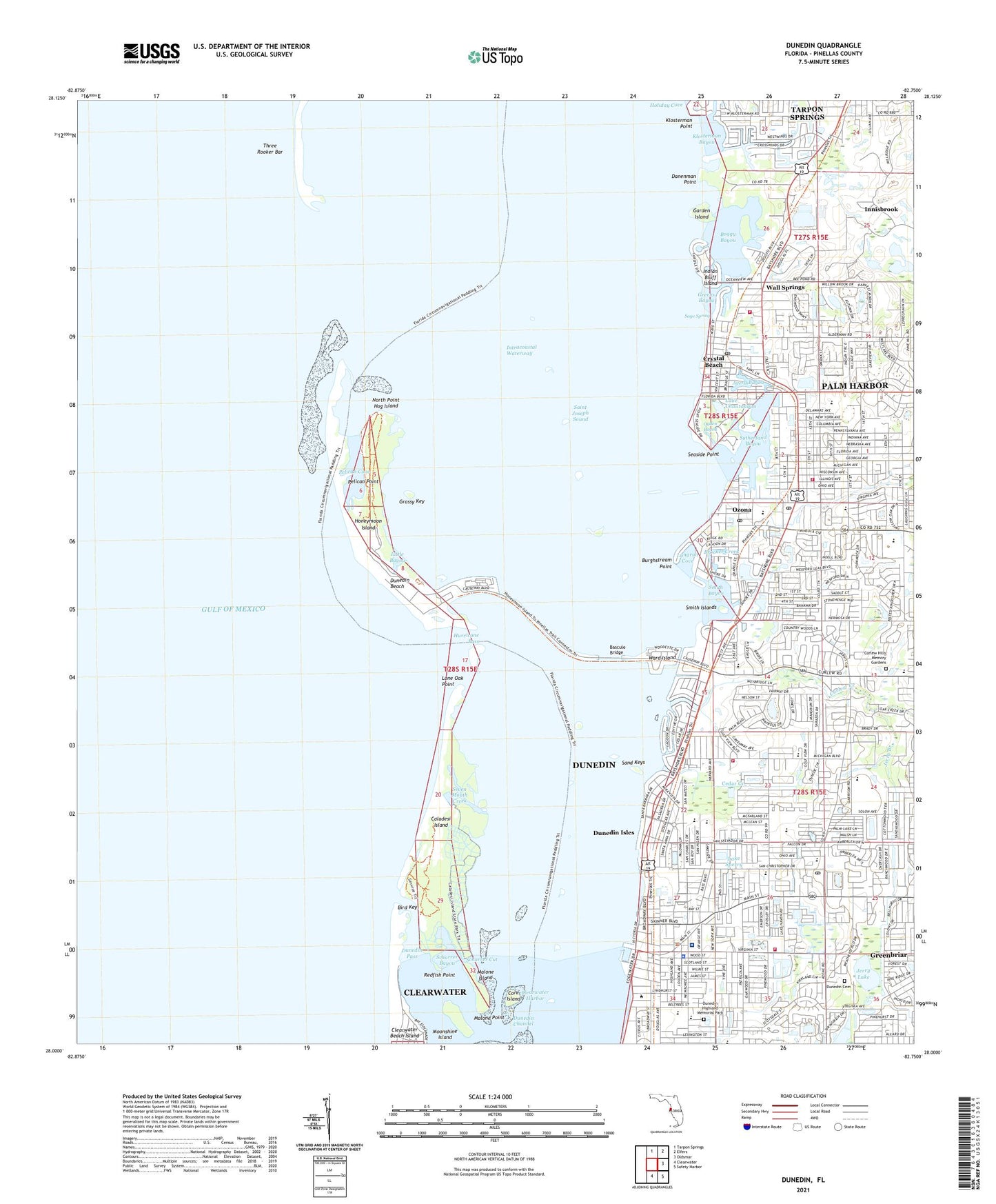 Dunedin Florida US Topo Map Image