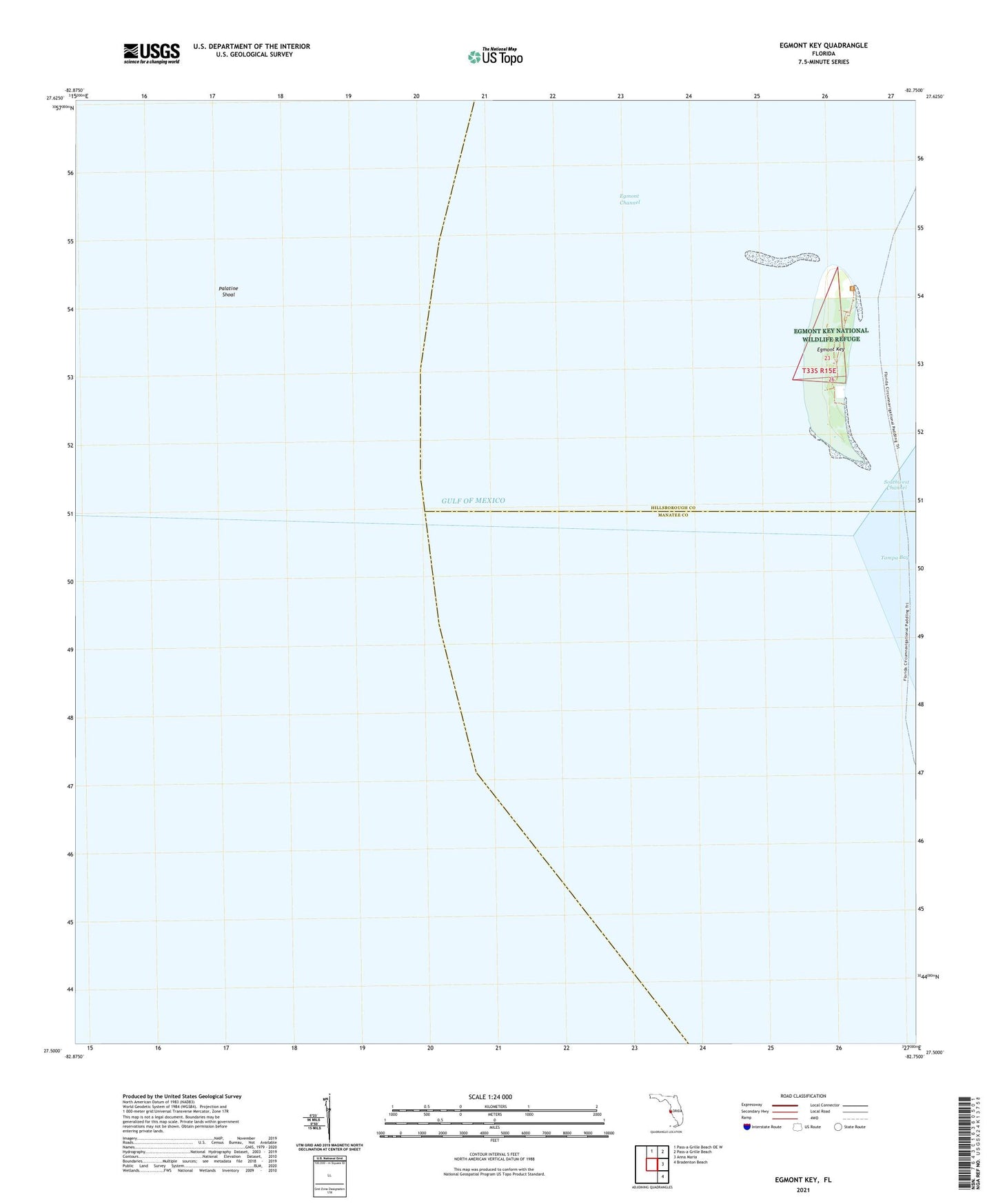 Egmont Key Florida US Topo Map Image