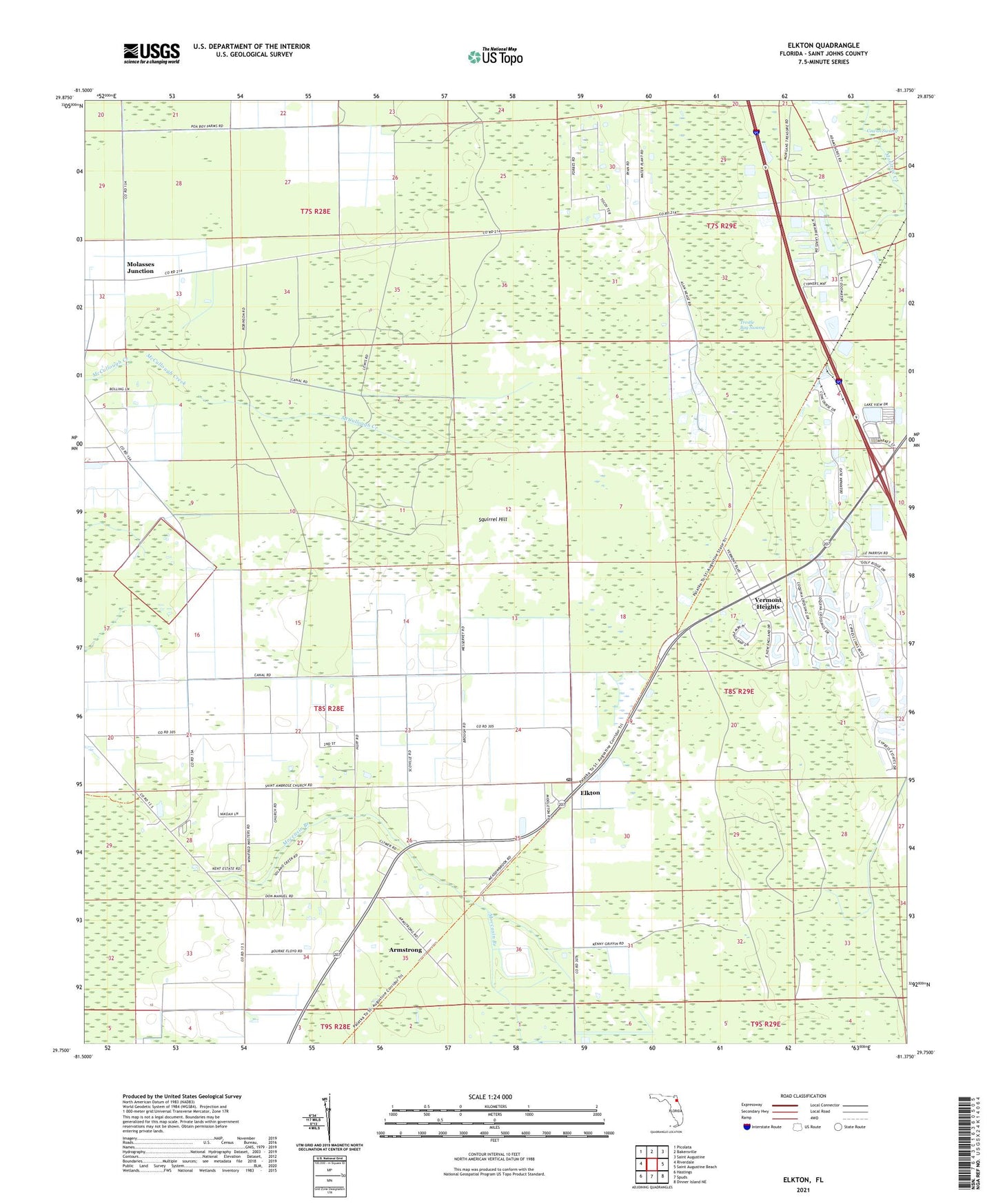 Elkton Florida US Topo Map Image