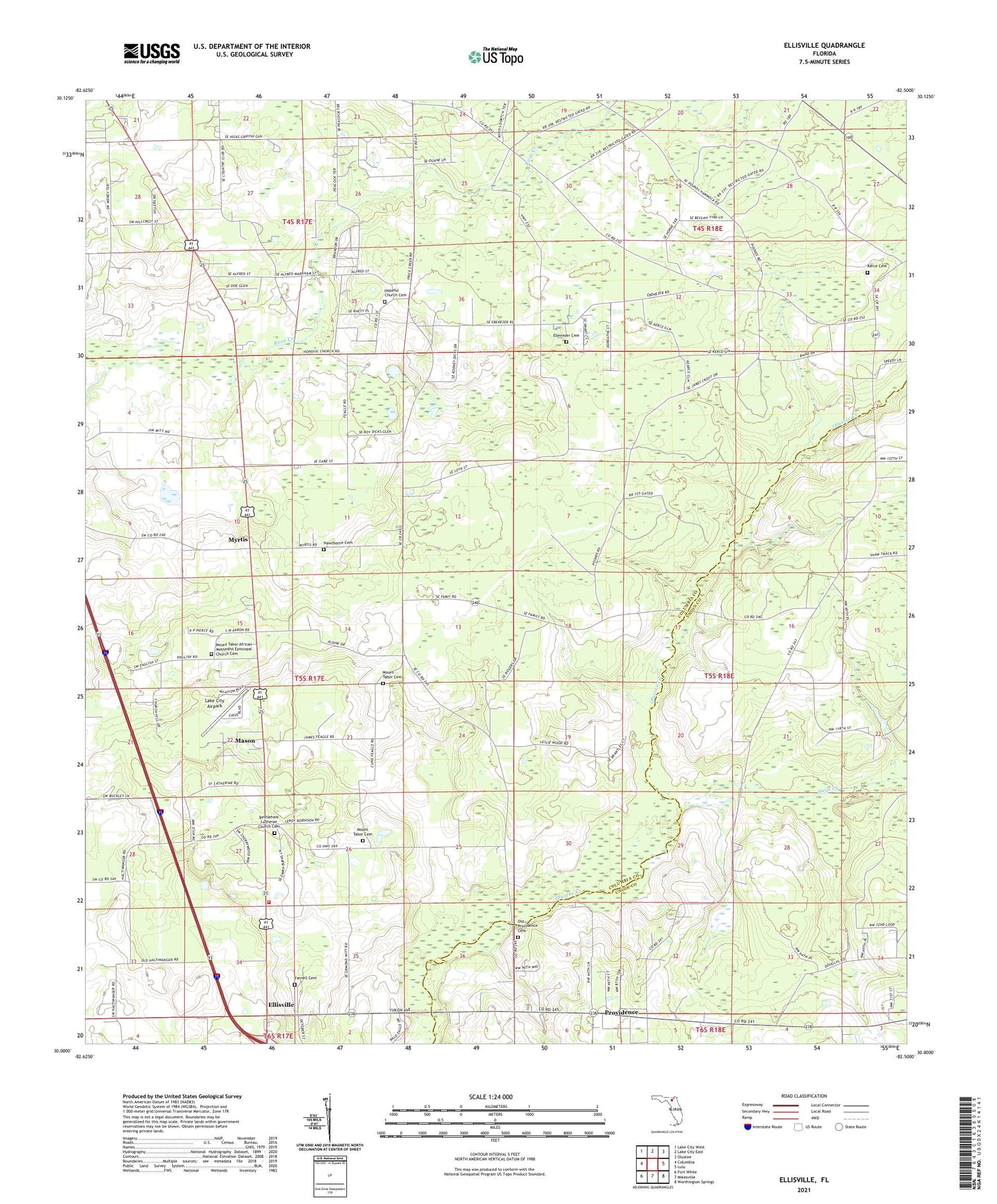 Ellisville Florida US Topo Map Image