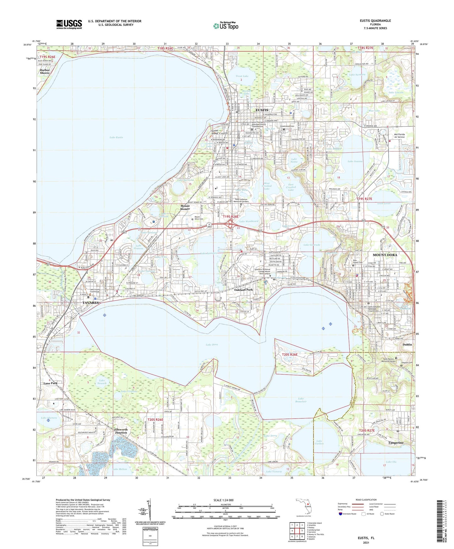 Eustis Florida US Topo Map Image