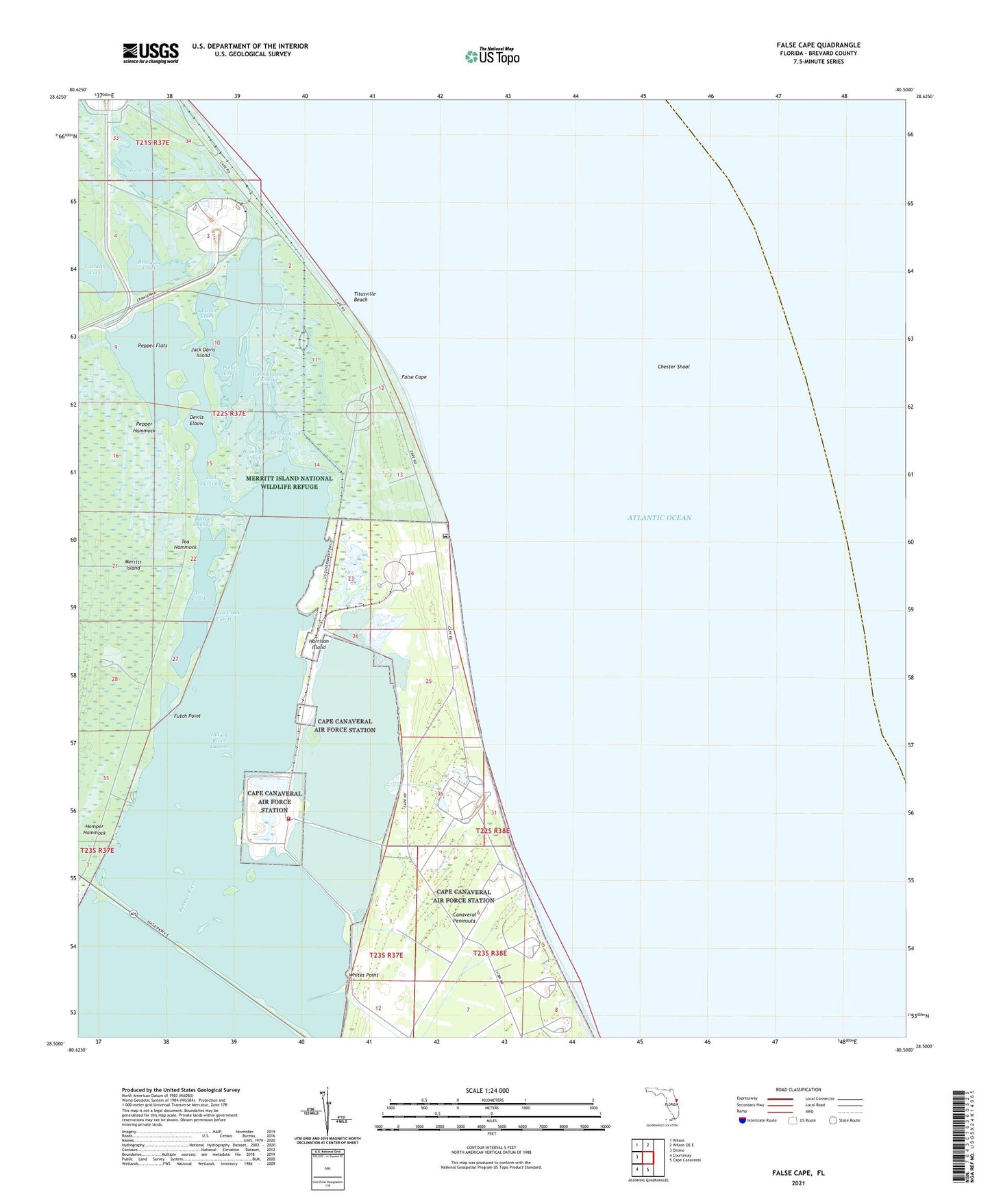 False Cape Florida US Topo Map Image