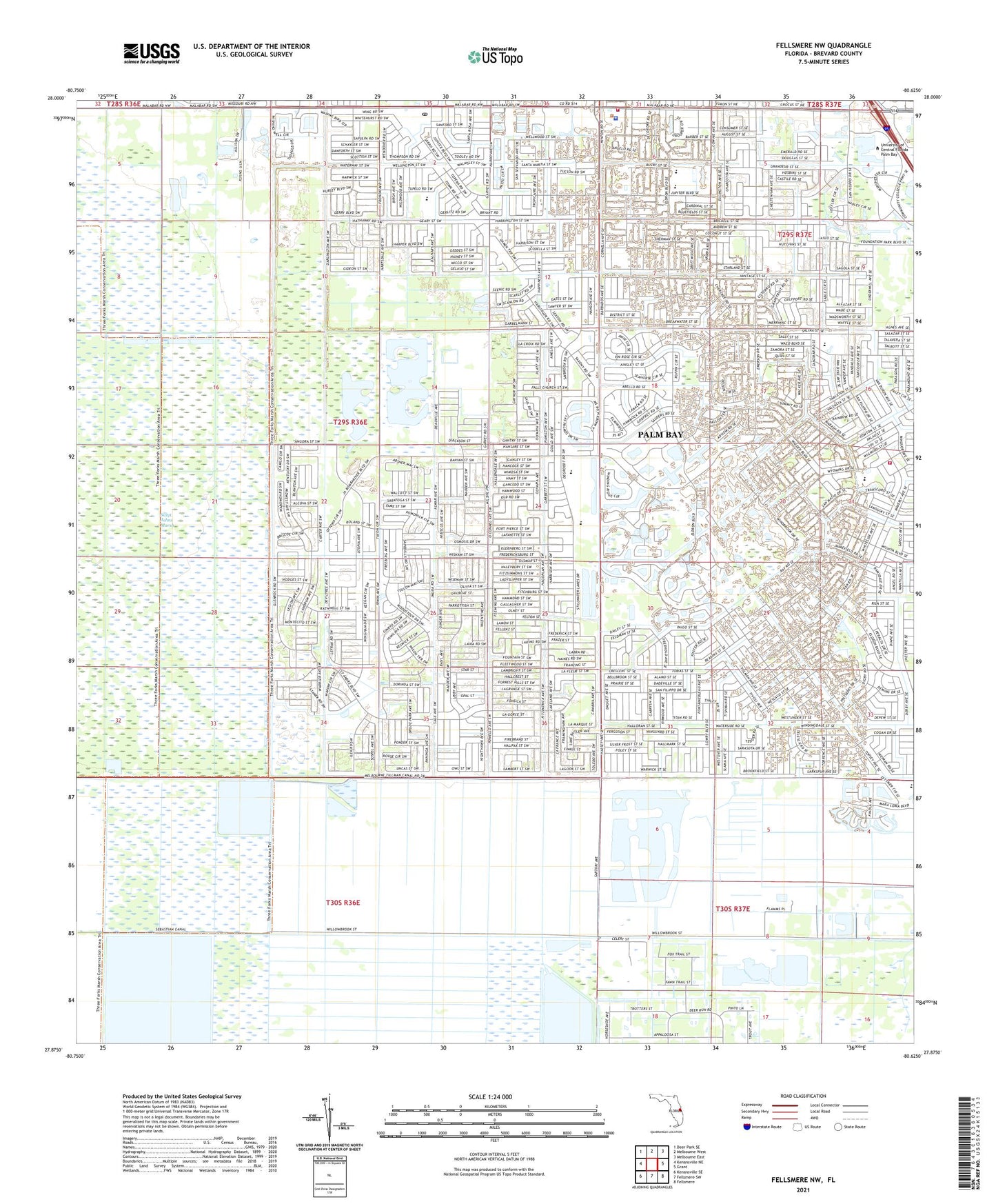 Fellsmere NW Florida US Topo Map Image