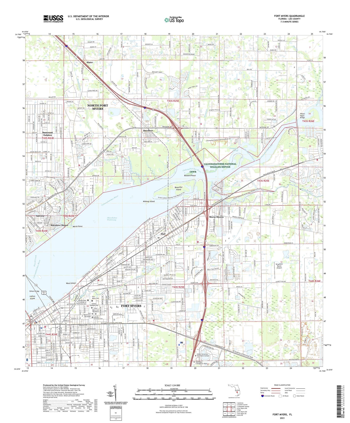 Fort Myers Florida US Topo Map Image