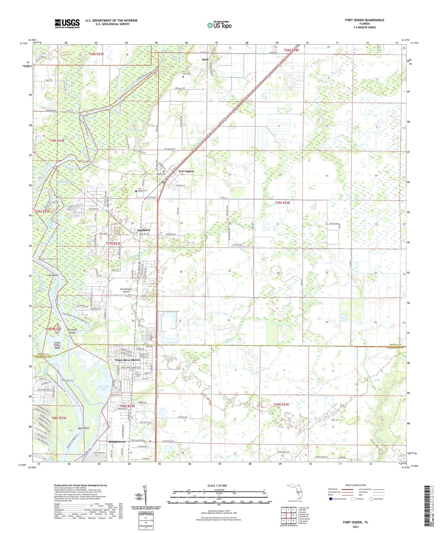 Fort Ogden Florida US Topo Map Image