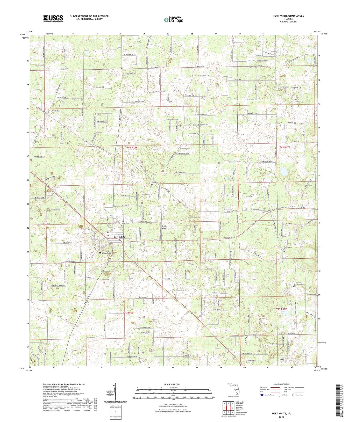 Fort White Florida US Topo Map Image