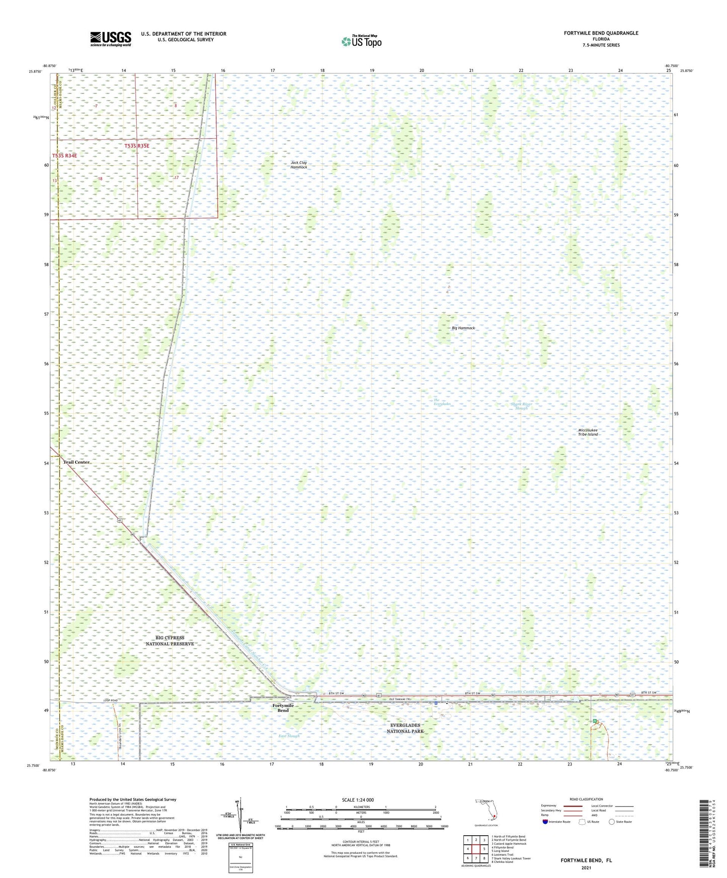 Fortymile Bend Florida US Topo Map Image