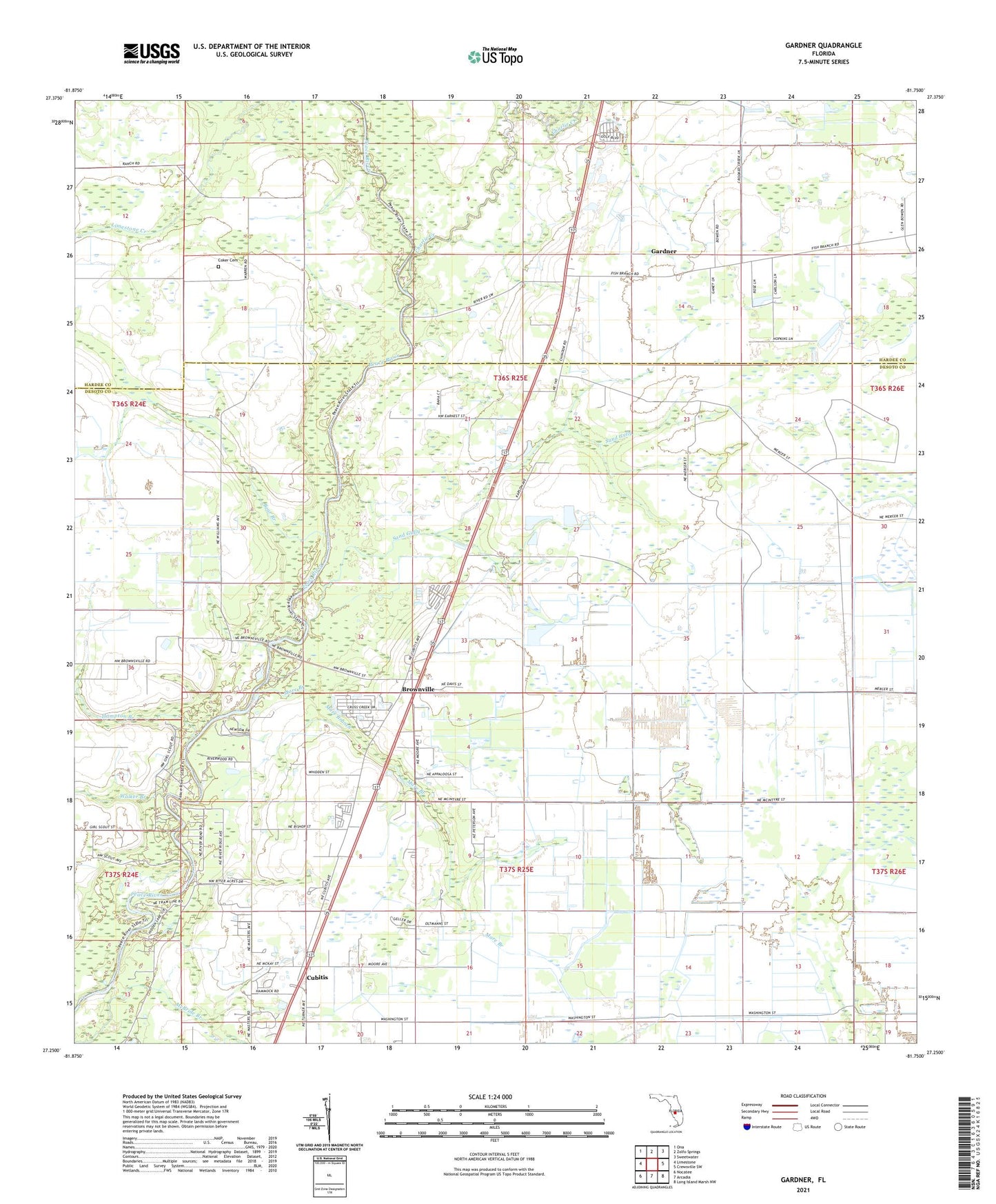 Gardner Florida US Topo Map Image