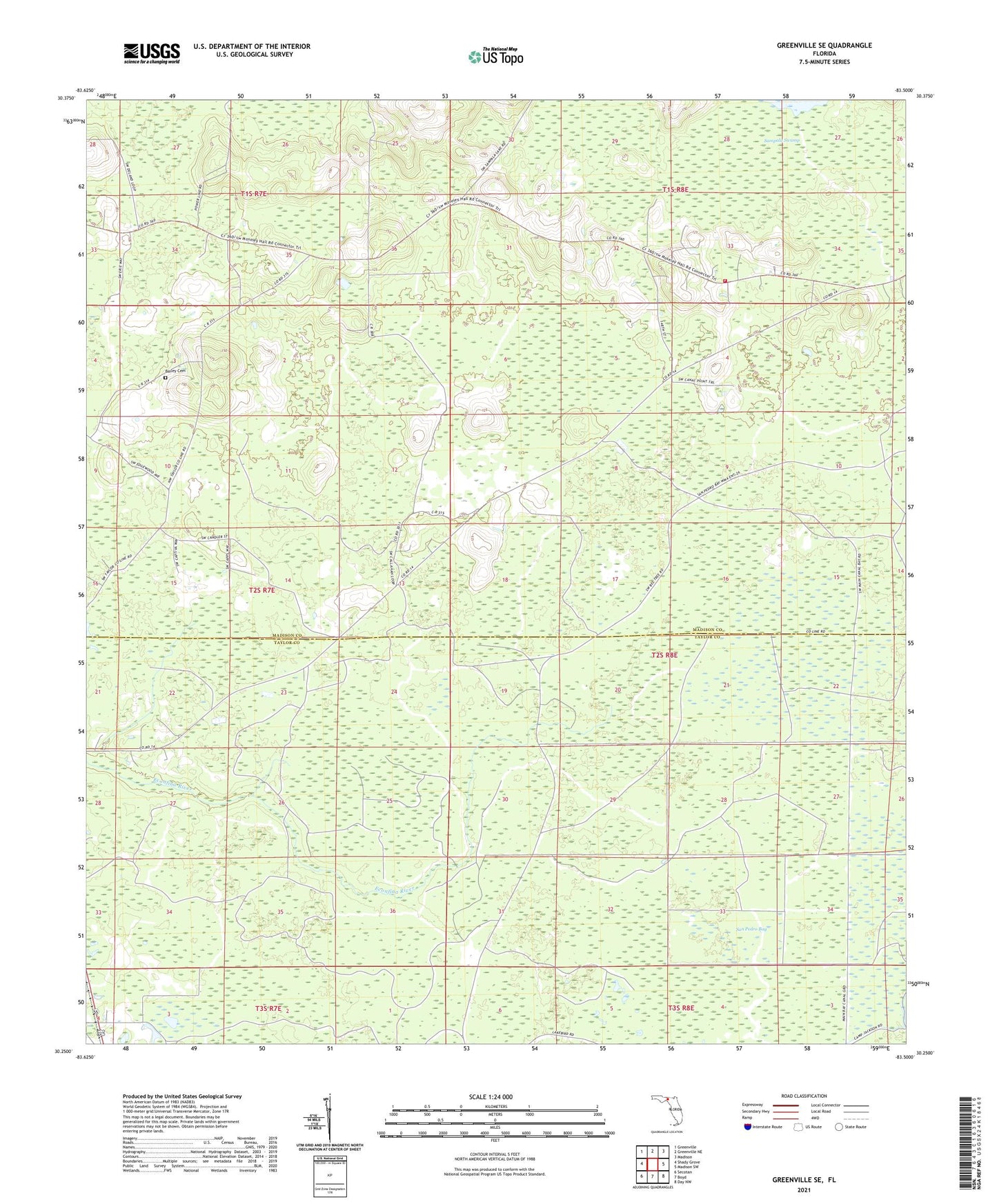 Greenville SE Florida US Topo Map Image