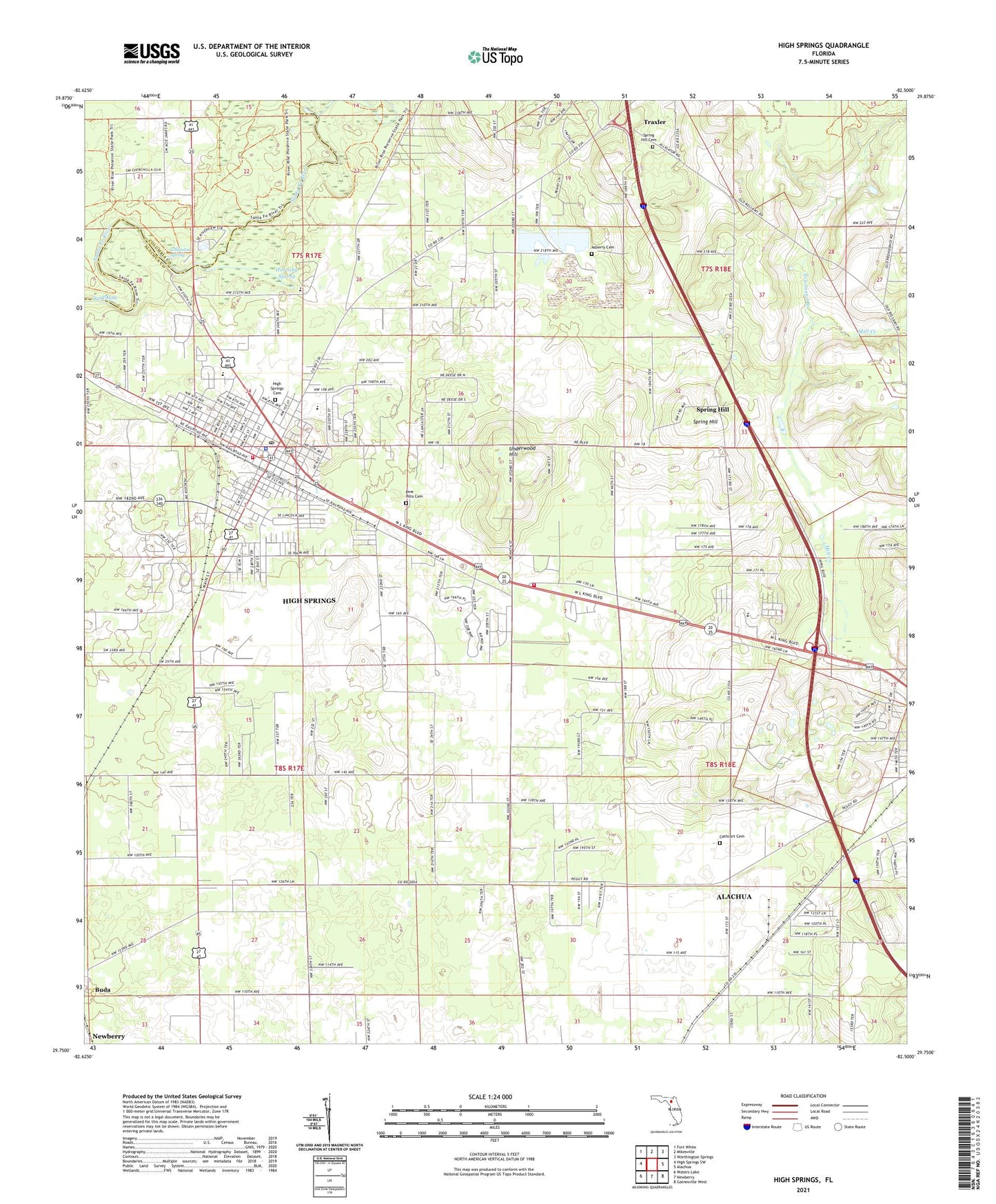 High Springs Florida US Topo Map Image