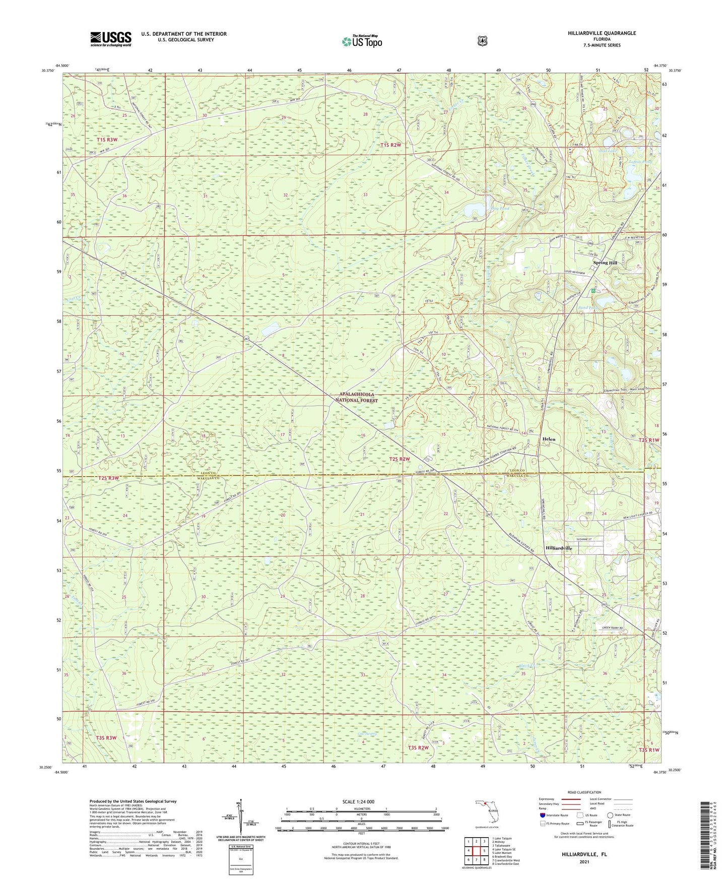 Hilliardville Florida US Topo Map Image