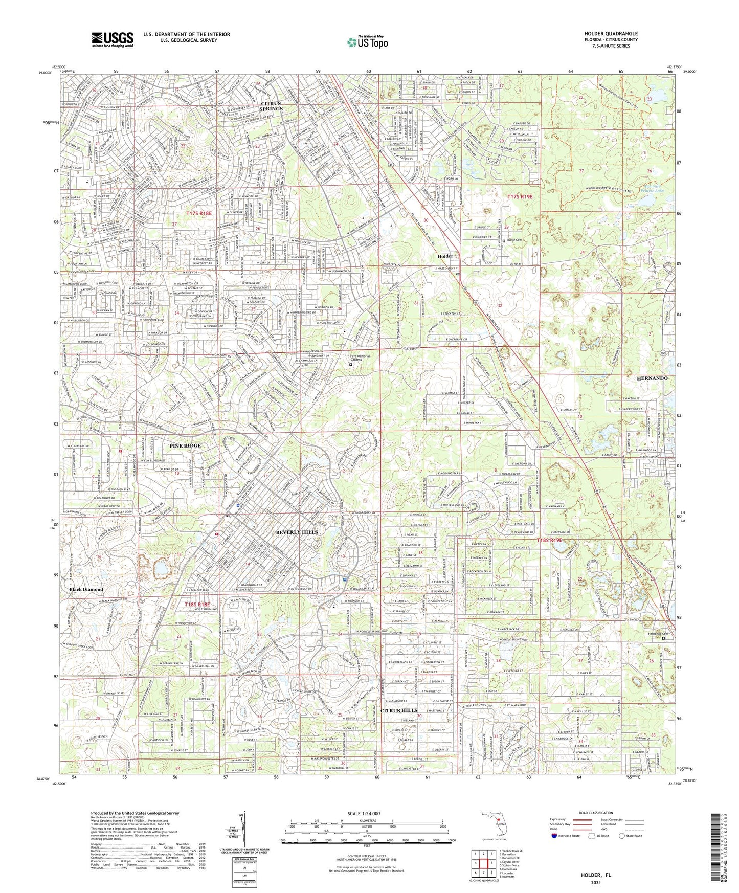 Holder Florida US Topo Map Image