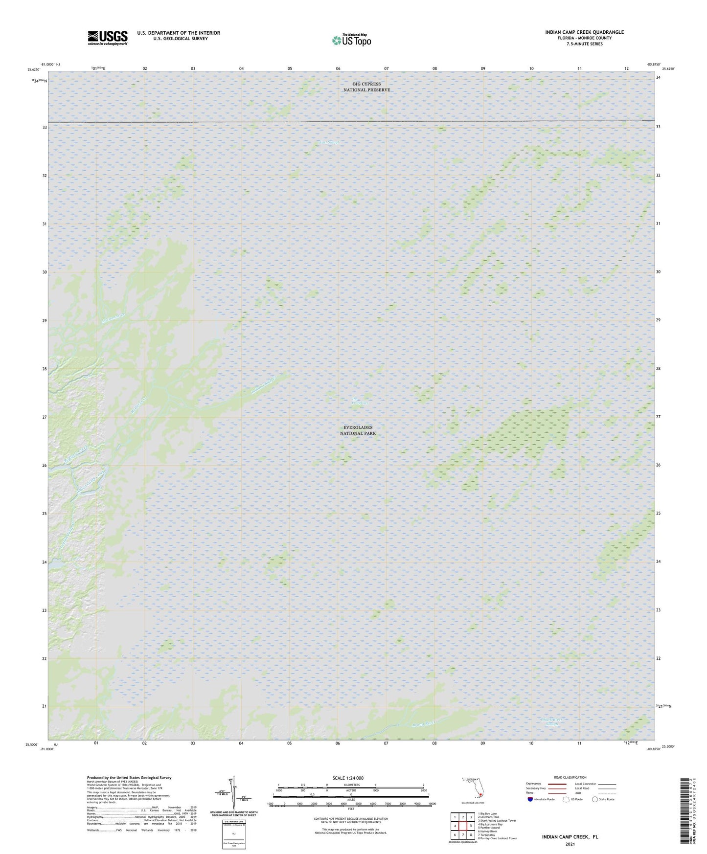 Indian Camp Creek Florida US Topo Map Image