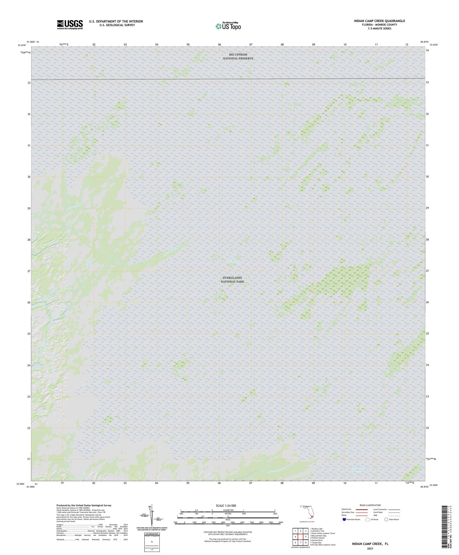 Indian Camp Creek Florida US Topo Map Image