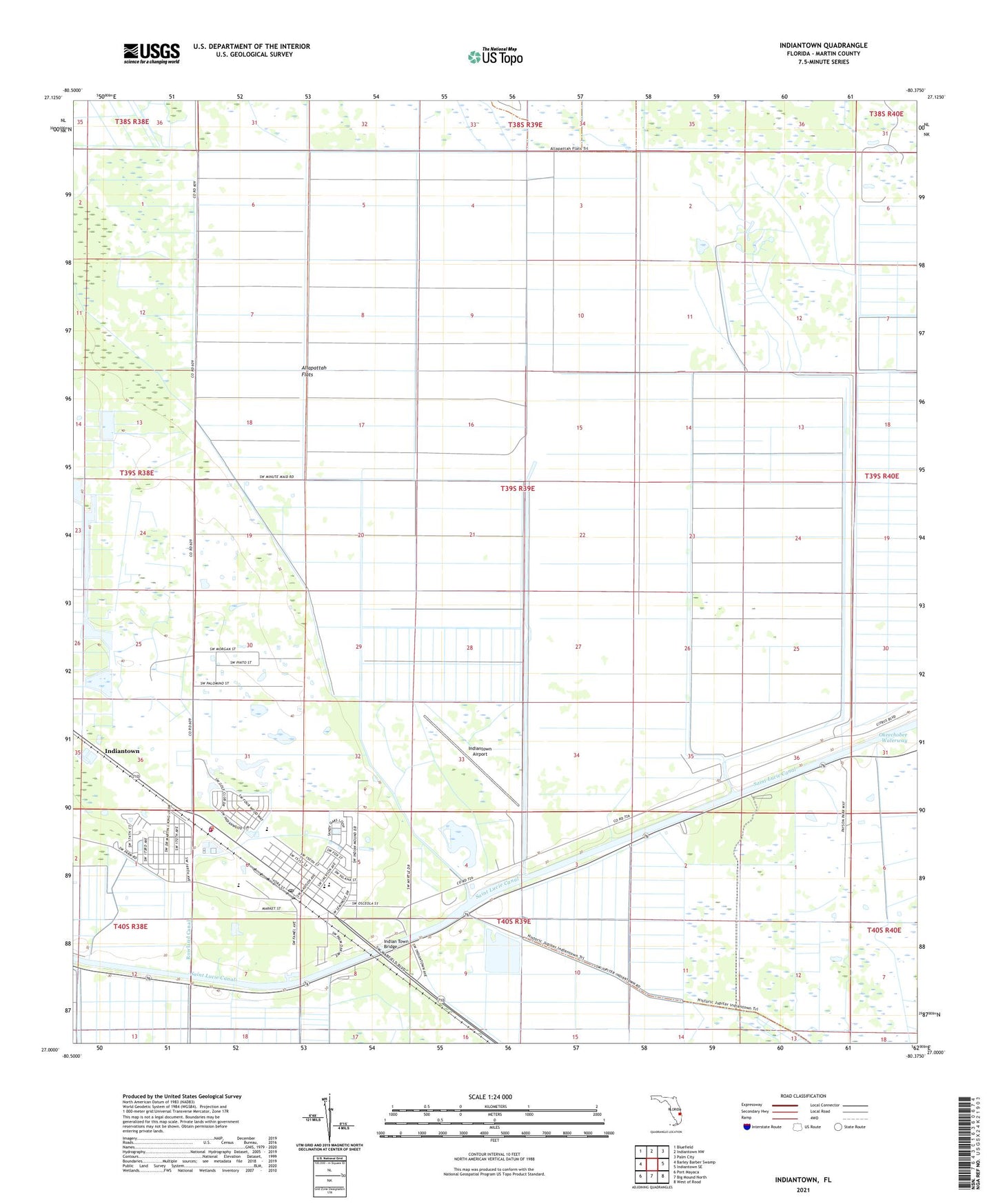 Indiantown Florida US Topo Map Image