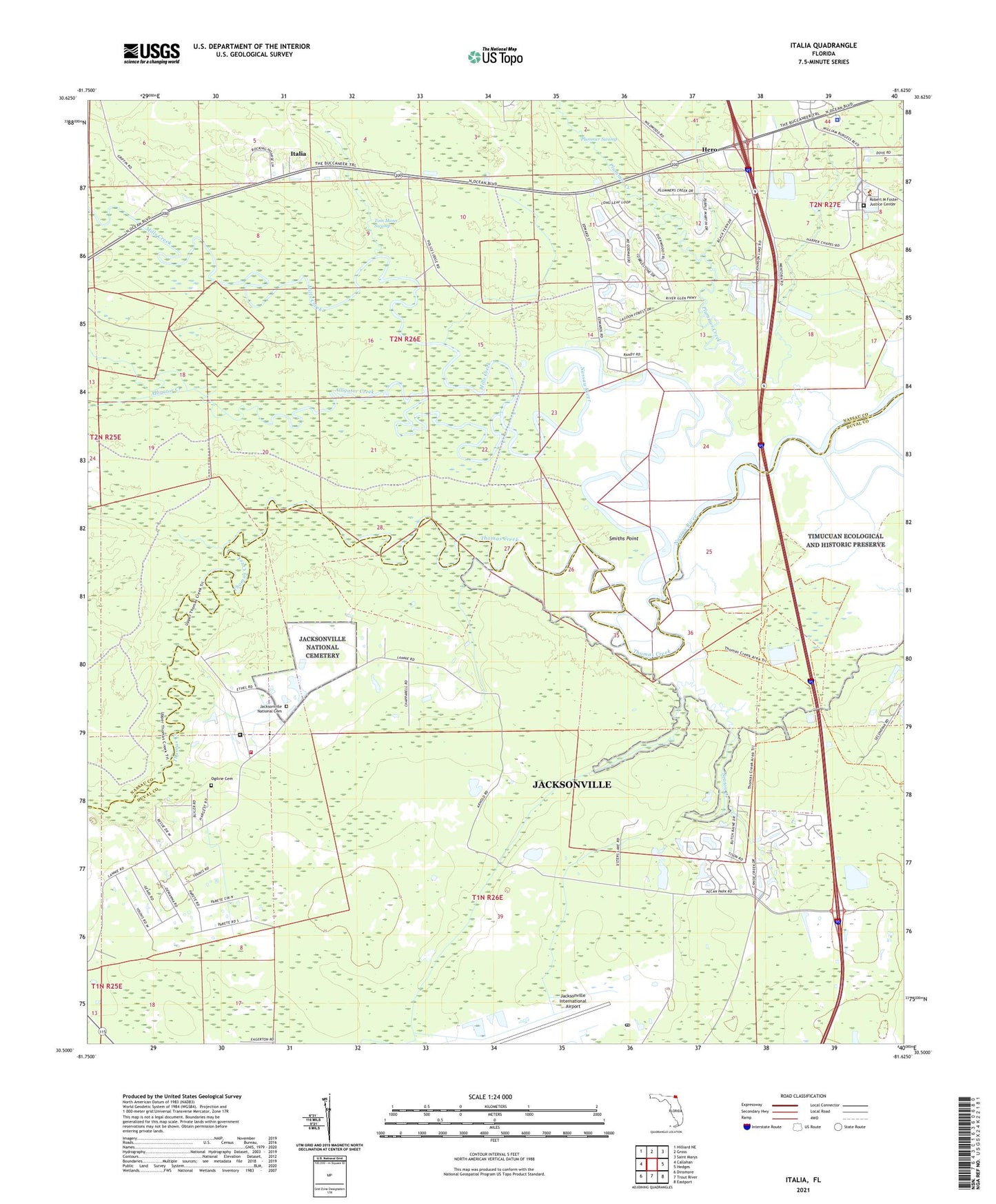 Italia Florida US Topo Map Image