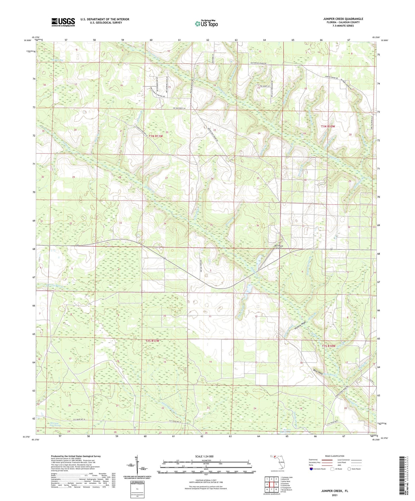 Juniper Creek Florida US Topo Map Image