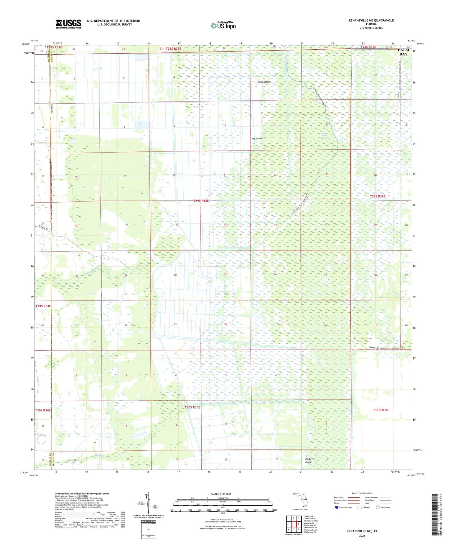 Kenansville NE Florida US Topo Map Image