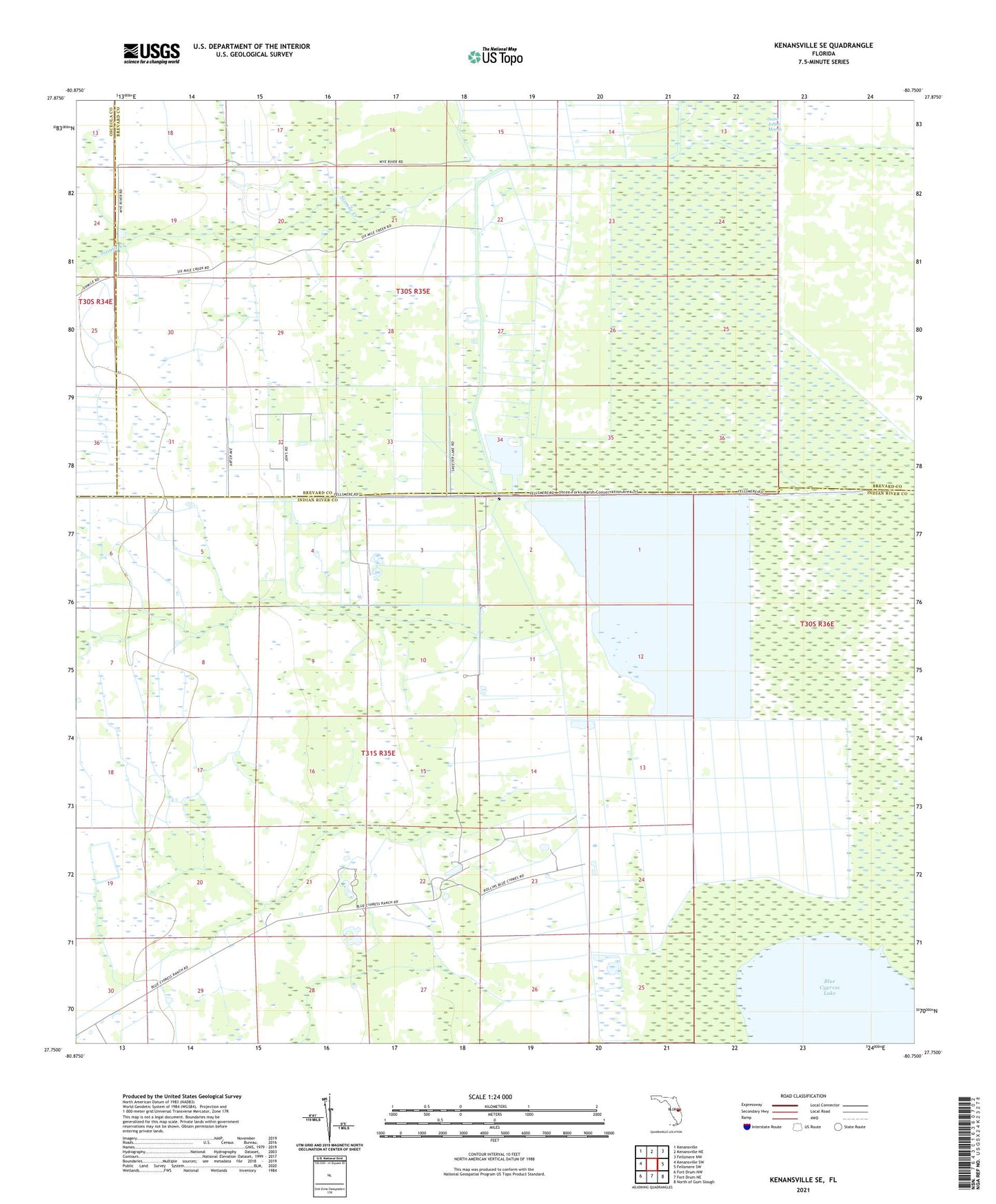 Kenansville SE Florida US Topo Map Image
