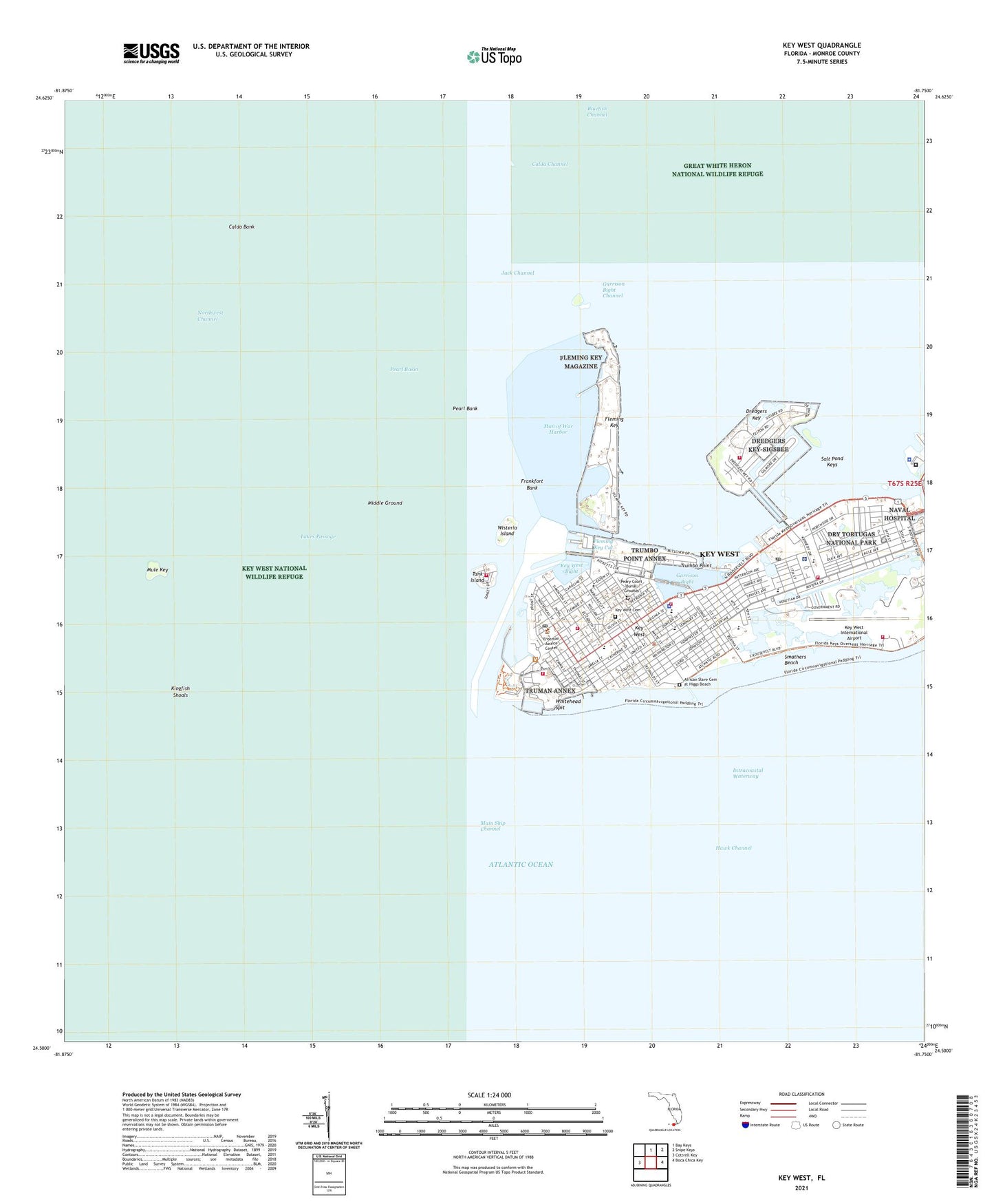 Key West Florida US Topo Map Image
