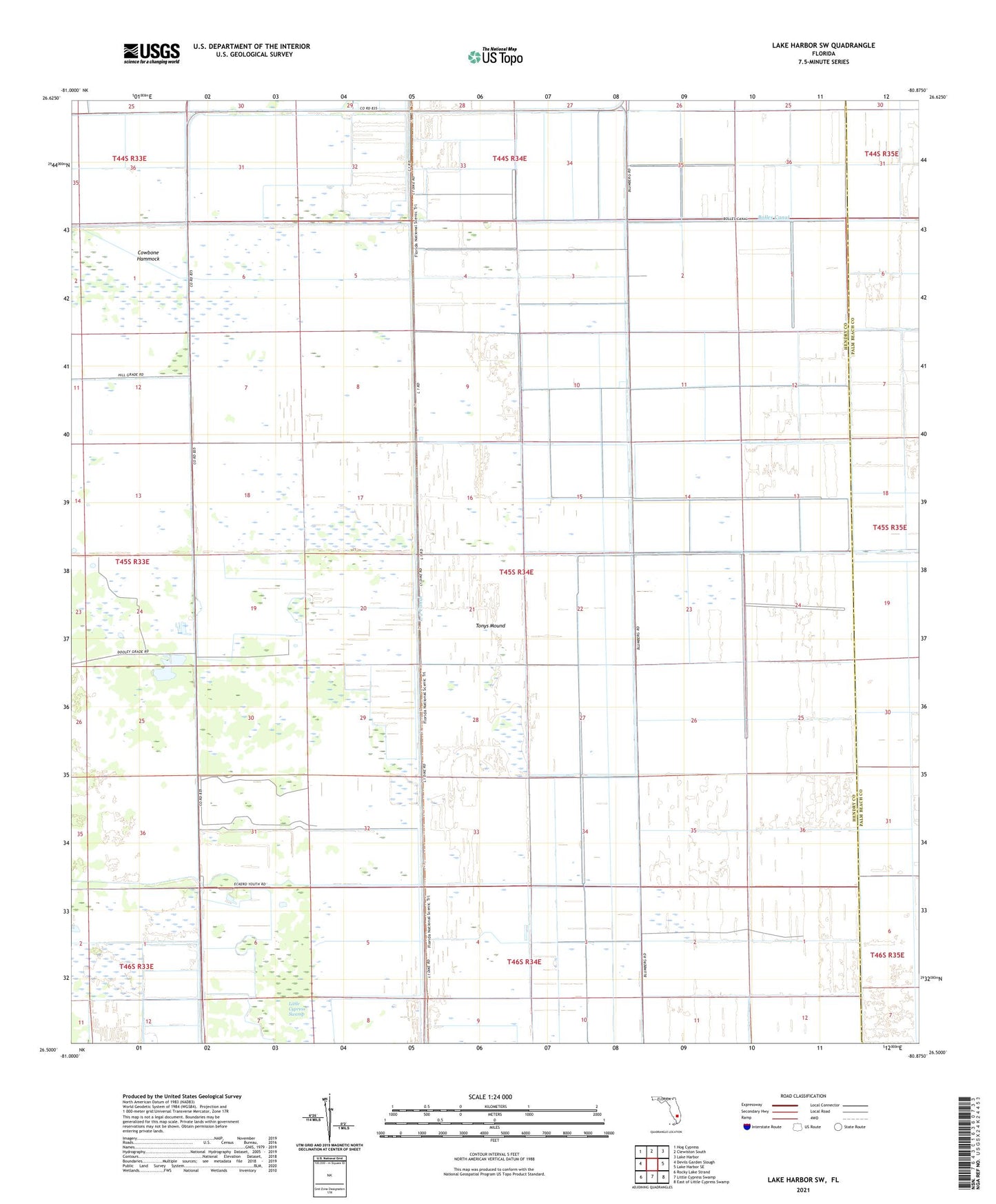 Lake Harbor SW Florida US Topo Map Image