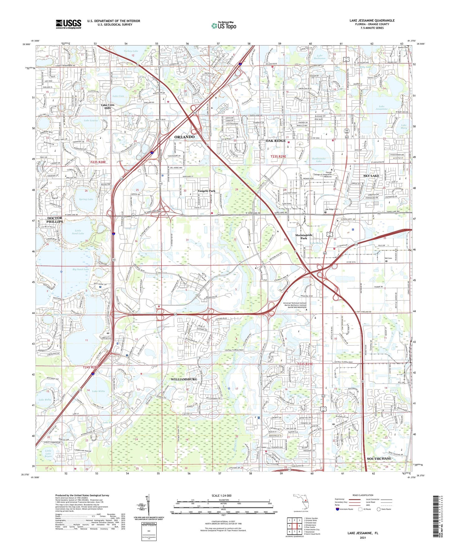 Lake Jessamine Florida US Topo Map Image