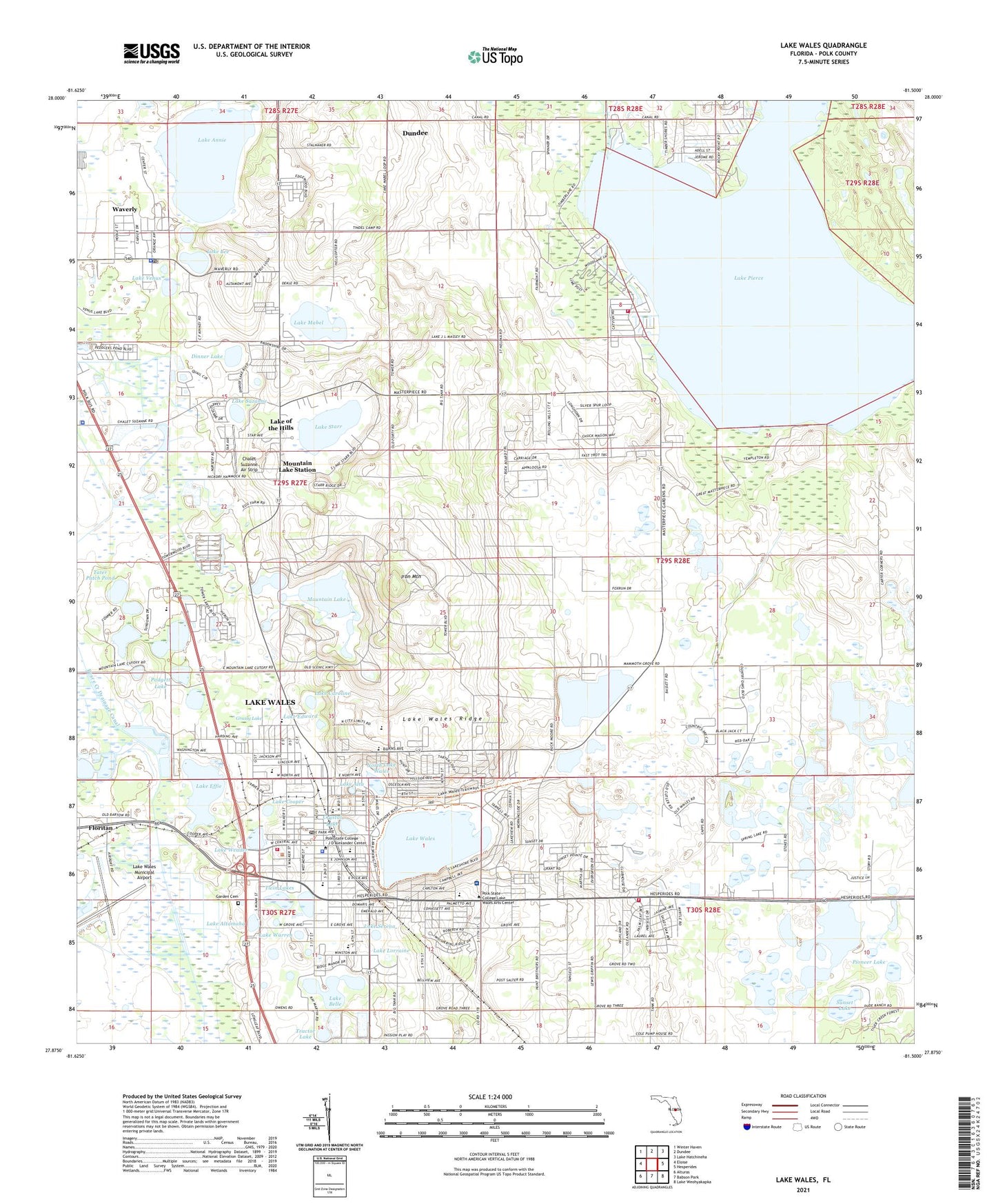 Lake Wales Florida US Topo Map Image