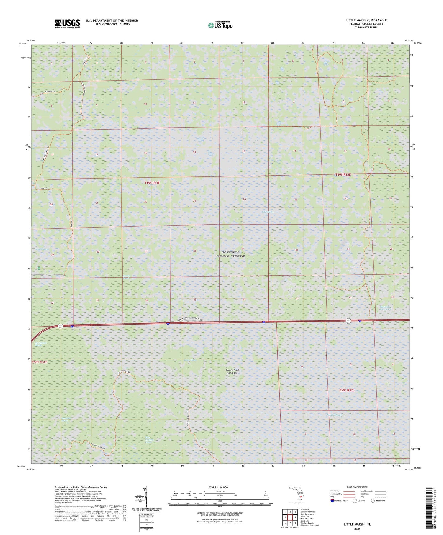 Little Marsh Florida US Topo Map Image