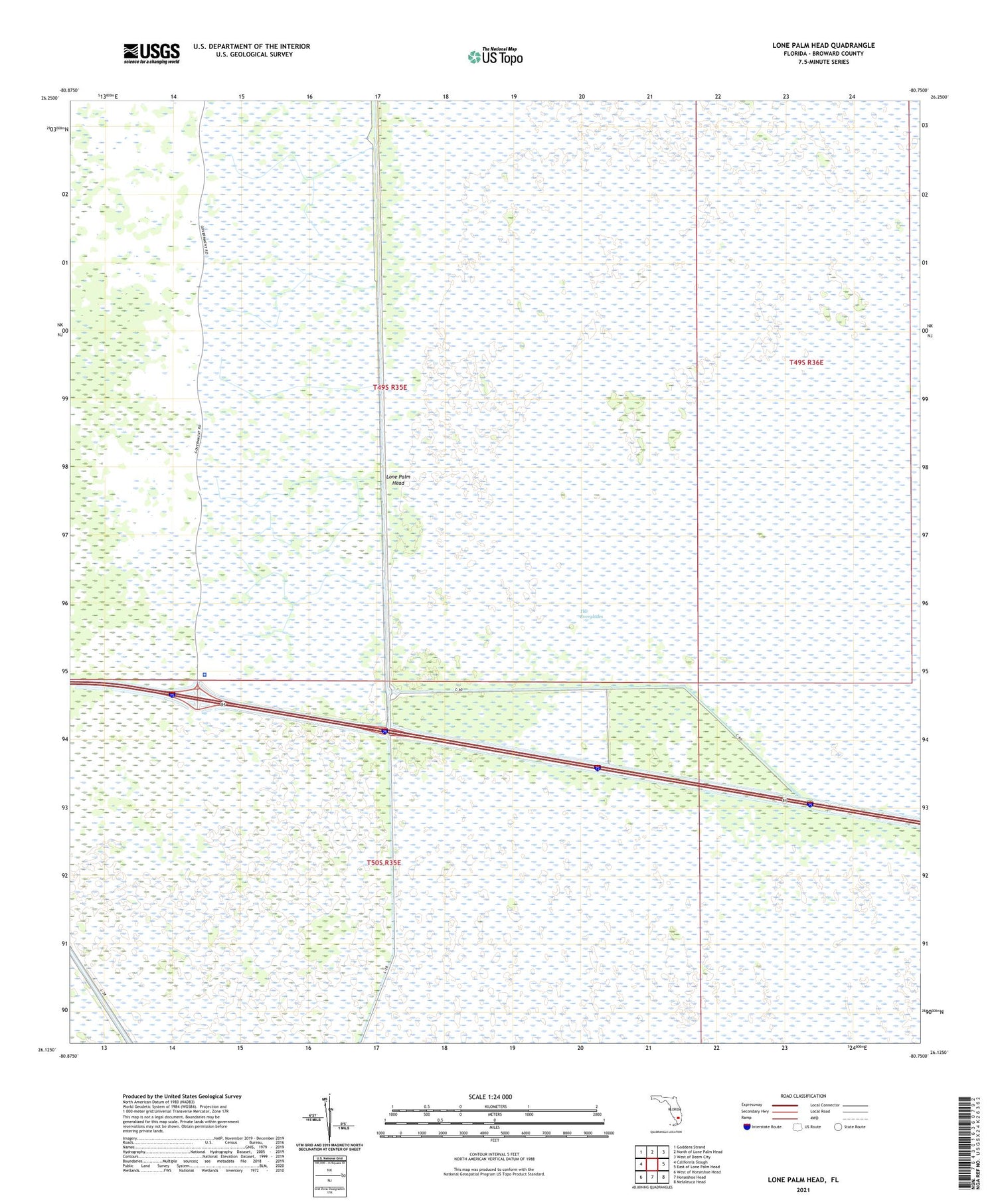 Lone Palm Head Florida US Topo Map Image