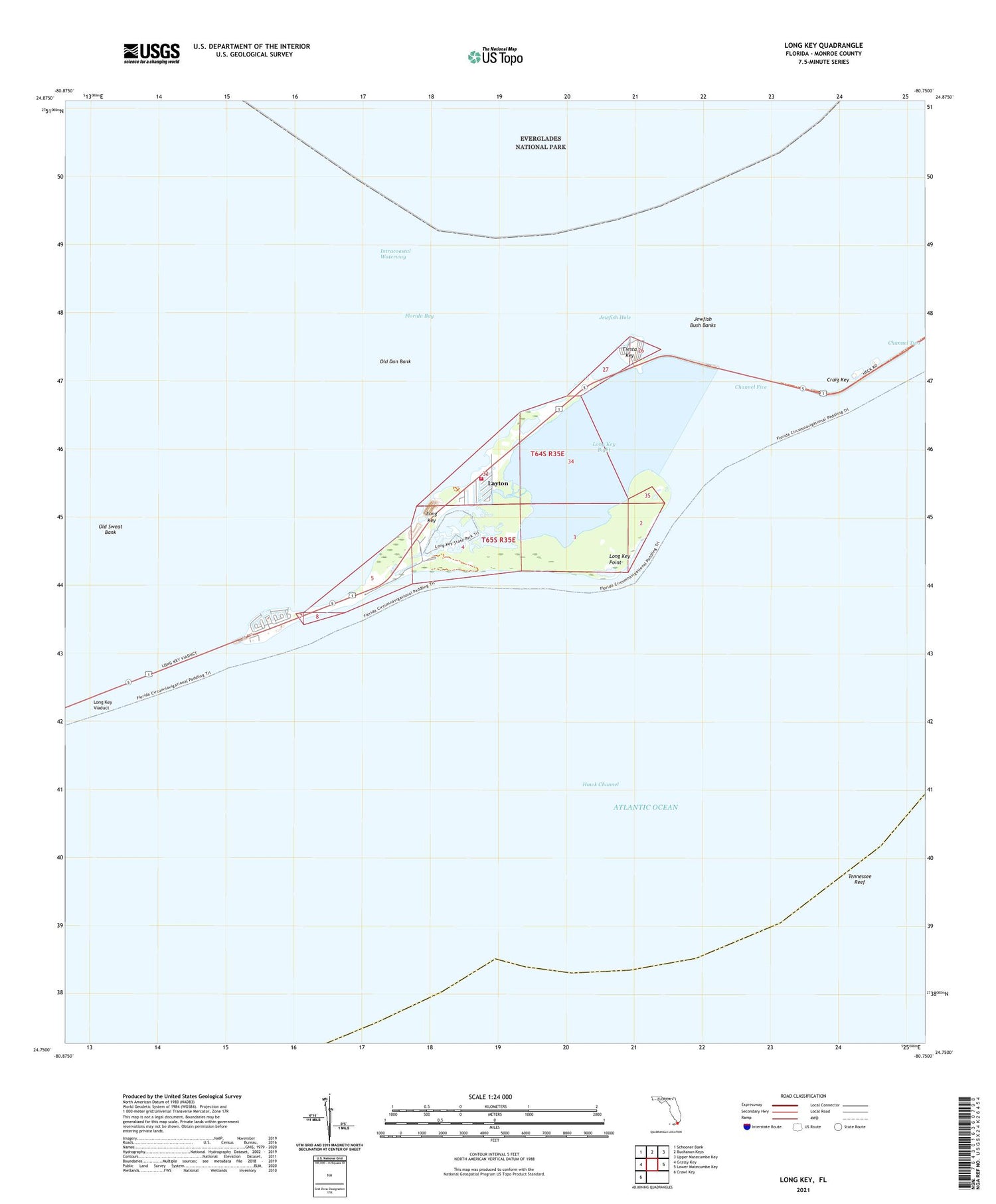 Long Key Florida US Topo Map Image