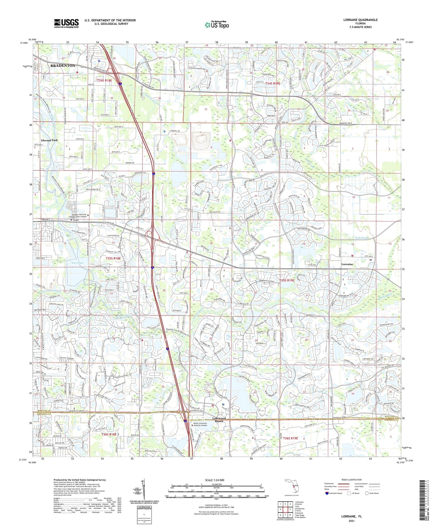 Lorraine Florida US Topo Map Image