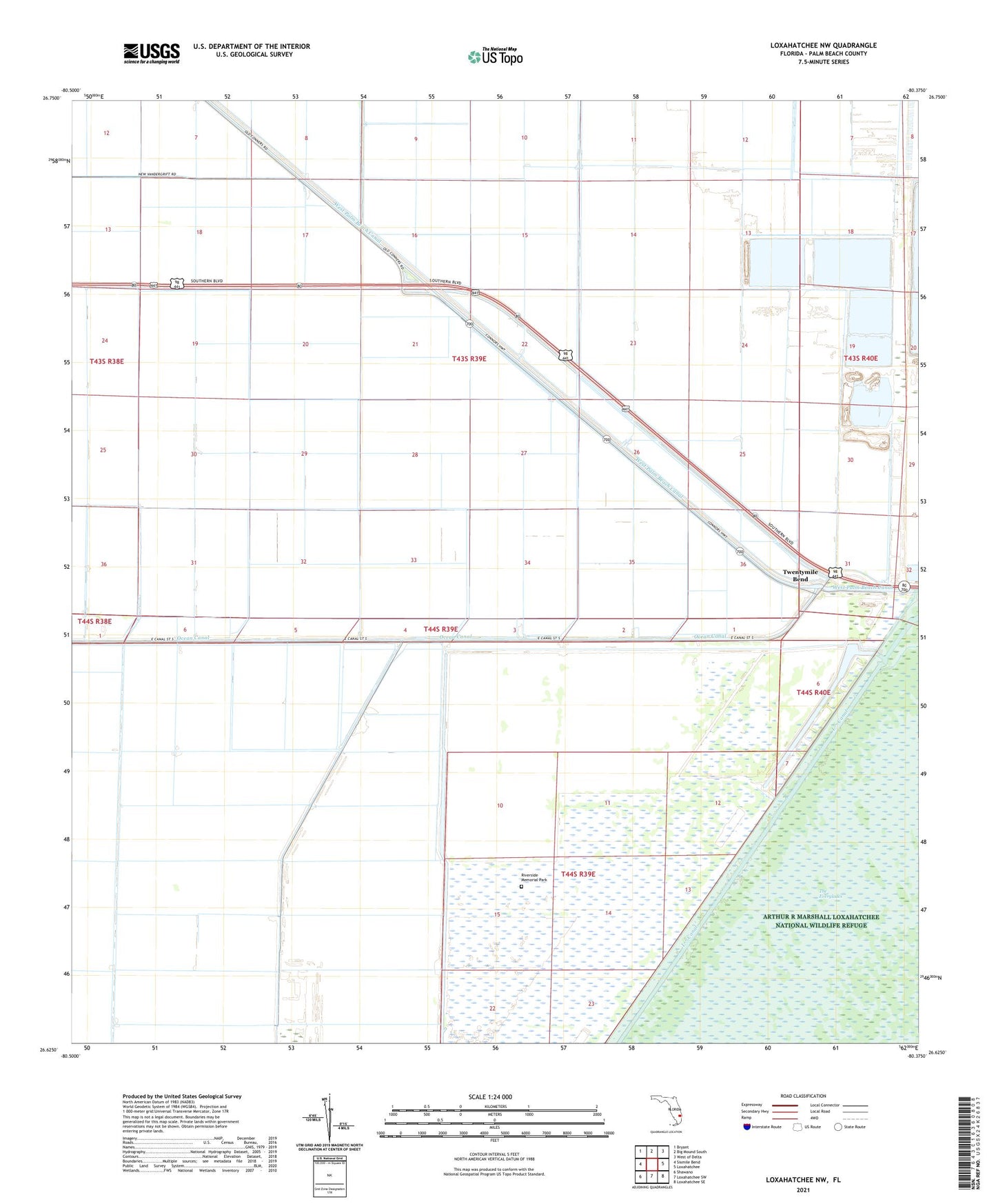 Loxahatchee NW Florida US Topo Map Image