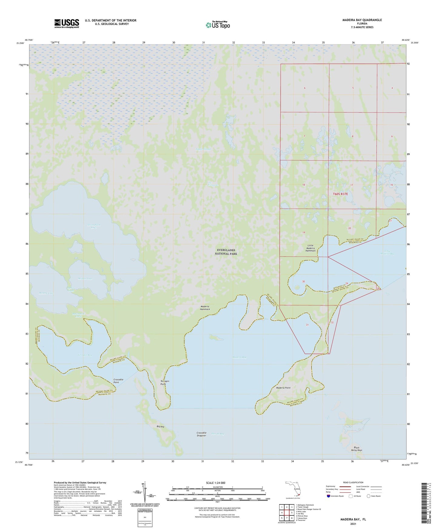 Madeira Bay Florida US Topo Map Image