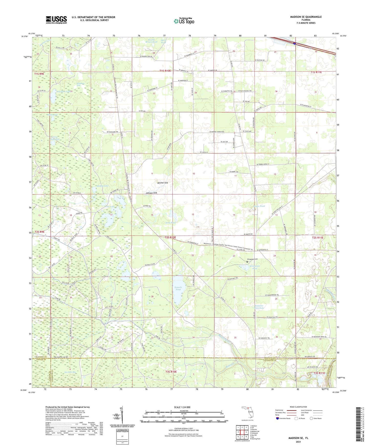 Madison SE Florida US Topo Map Image