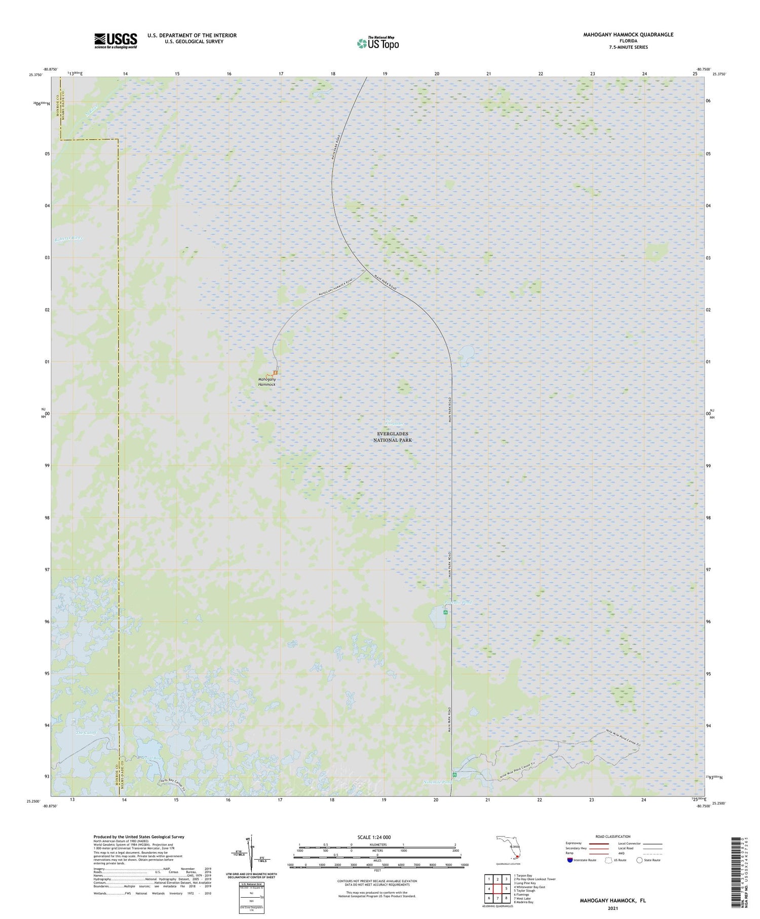 Mahogany Hammock Florida US Topo Map Image