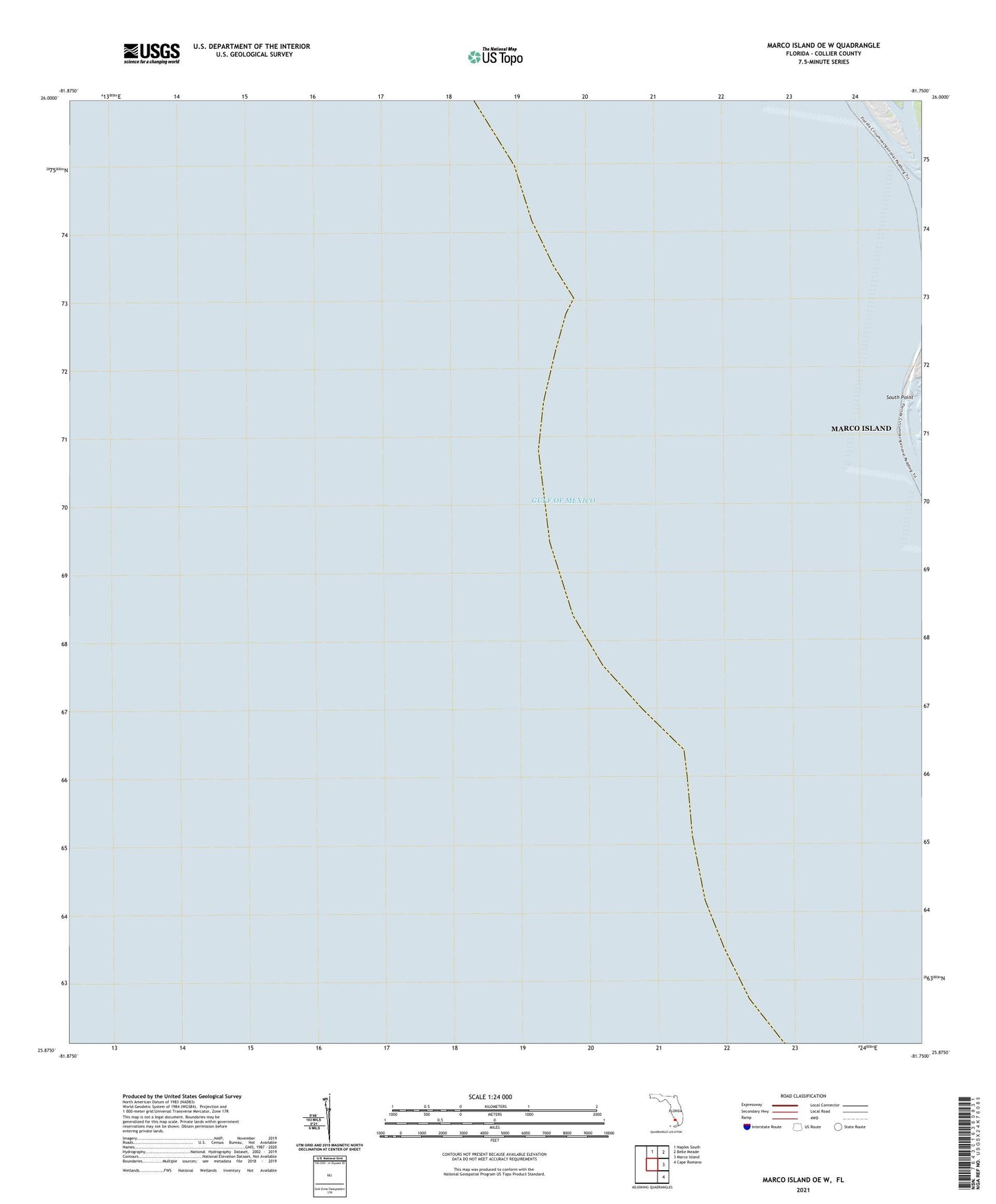 Marco Island OE W Florida US Topo Map Image