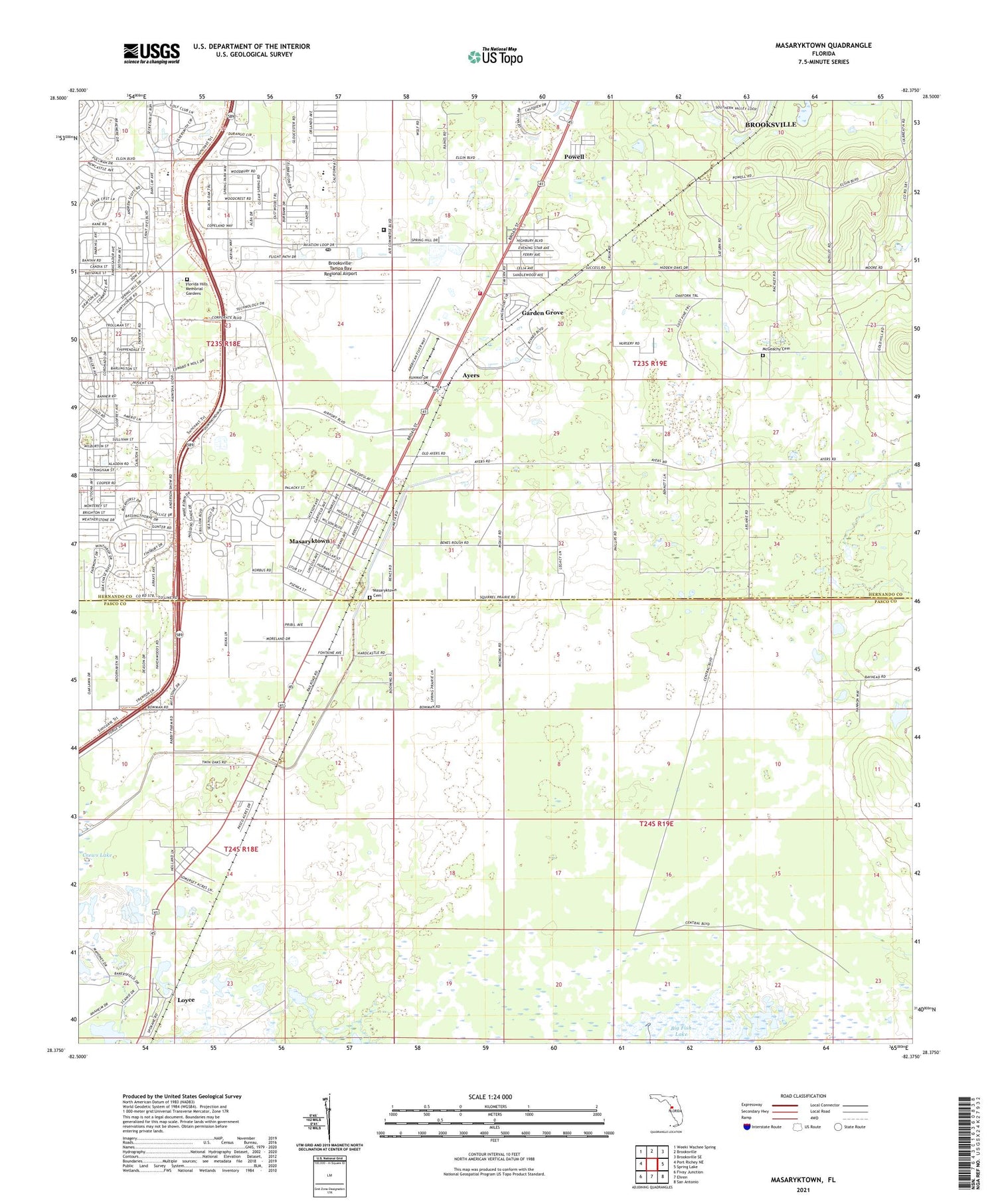 Masaryktown Florida US Topo Map Image