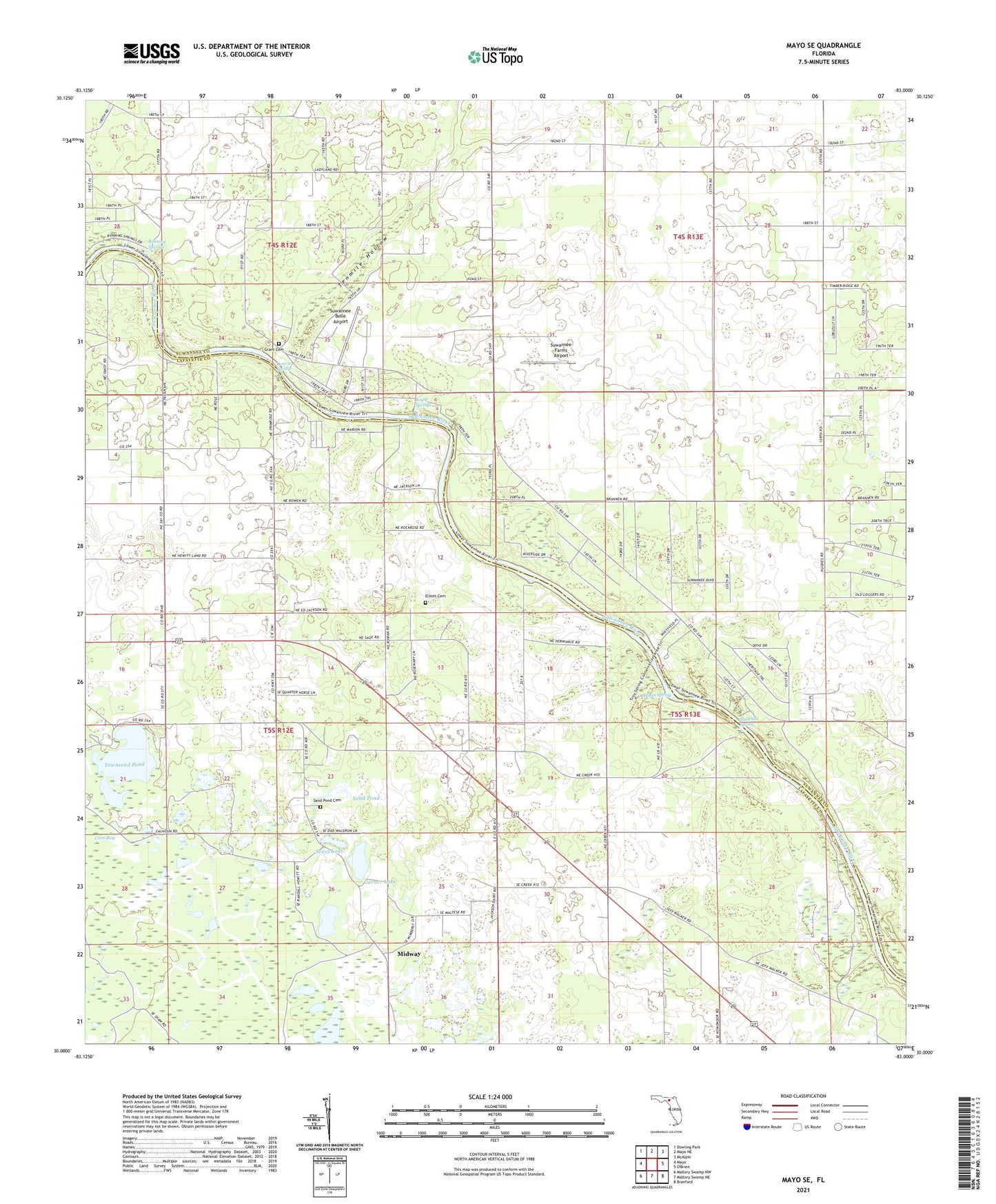 Mayo SE Florida US Topo Map Image