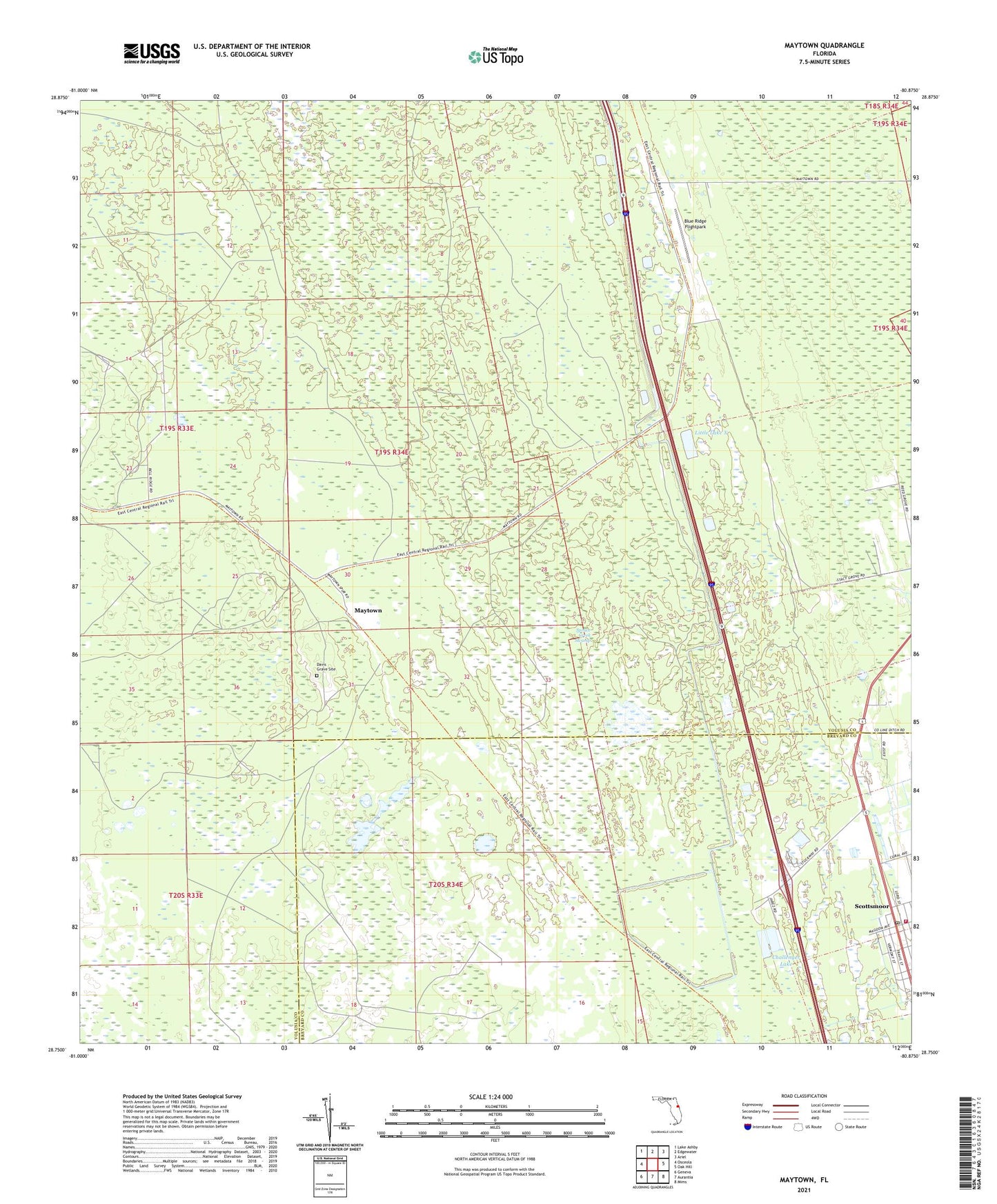 Maytown Florida US Topo Map Image