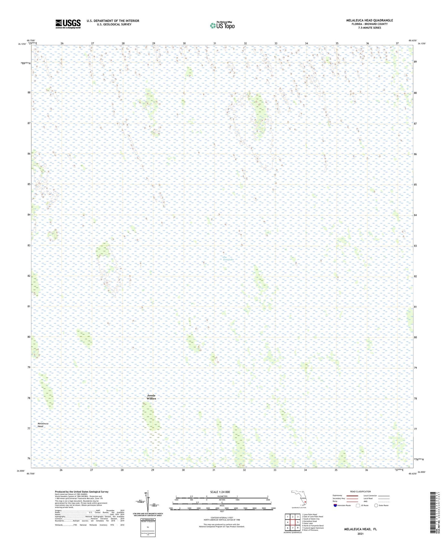 Melaleuca Head Florida US Topo Map Image