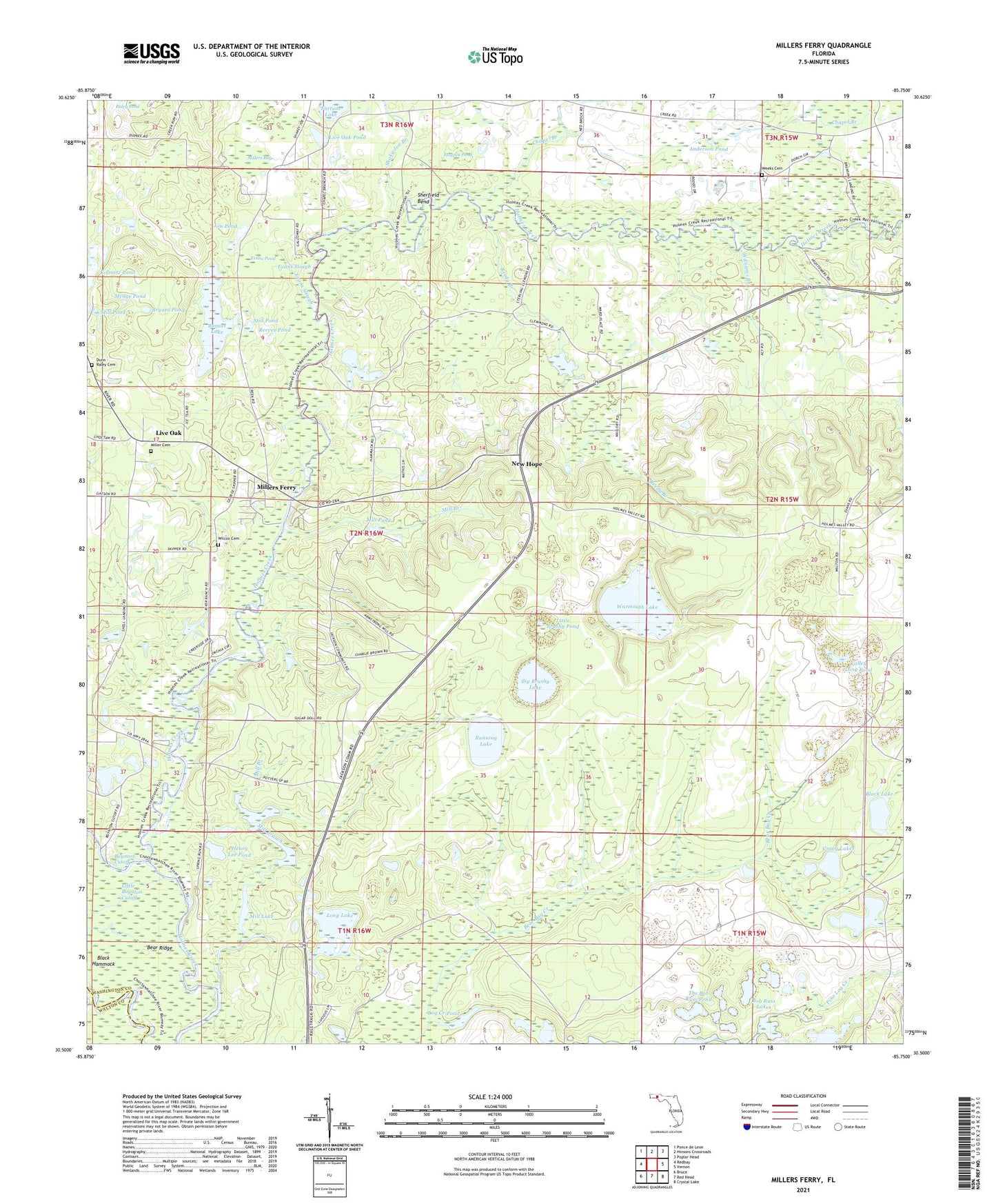 Millers Ferry Florida US Topo Map Image