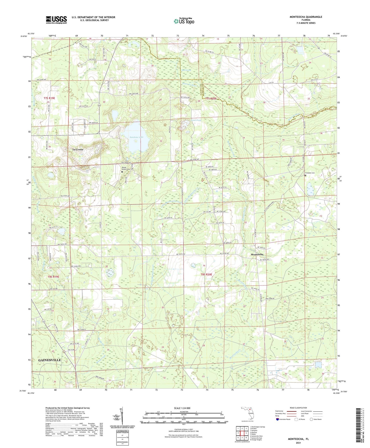 Monteocha Florida US Topo Map Image
