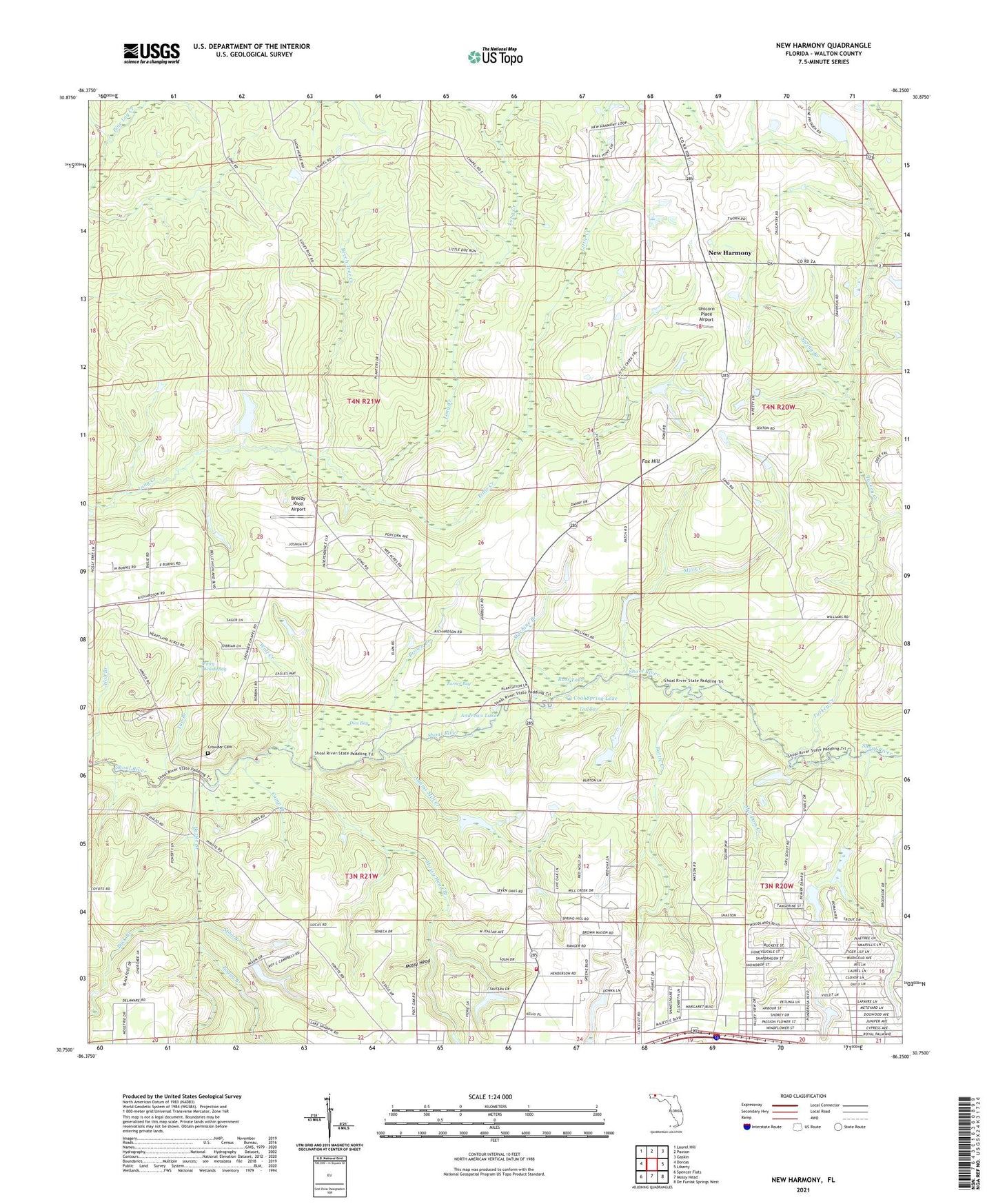 New Harmony Florida US Topo Map Image