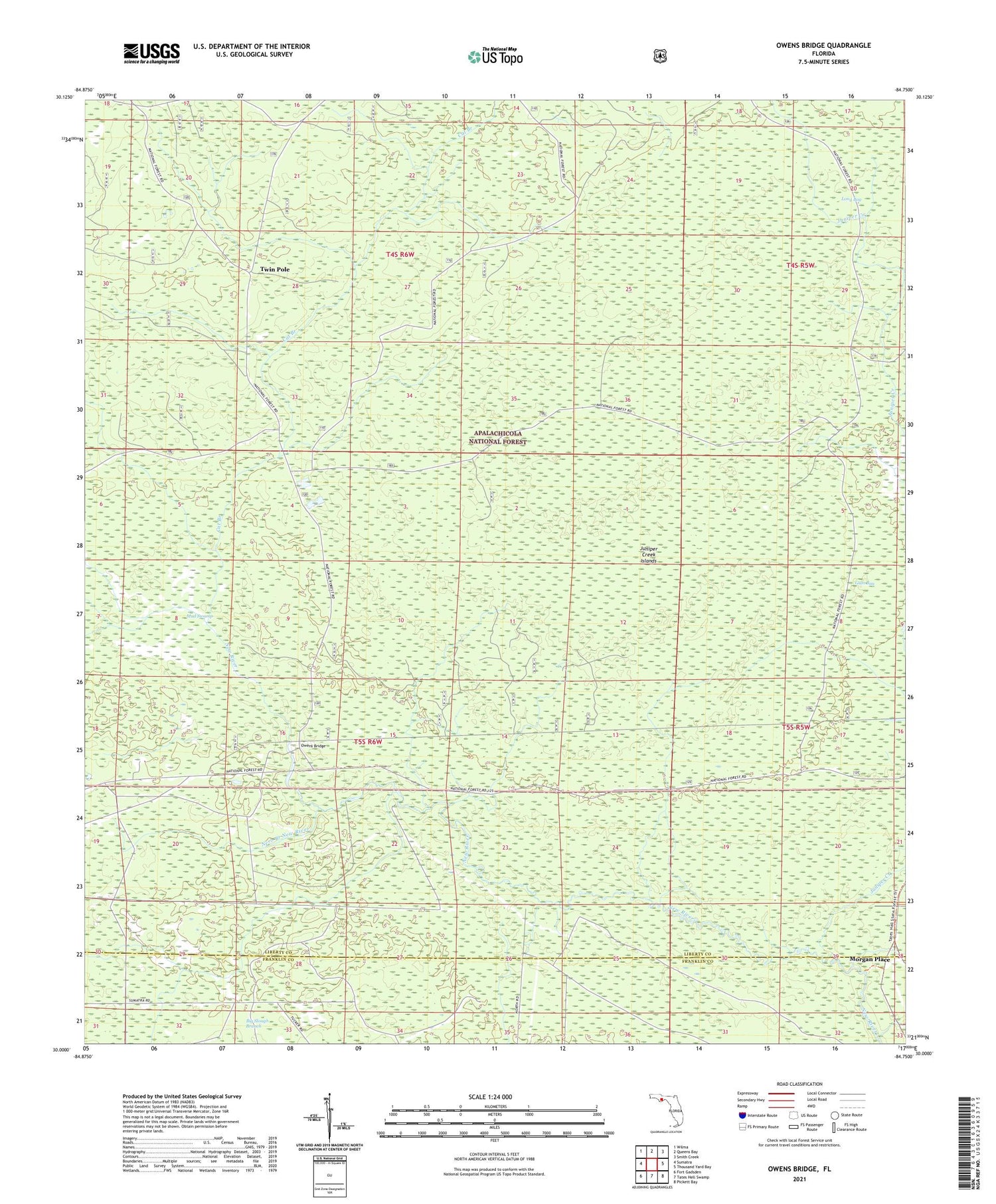 Owens Bridge Florida US Topo Map Image