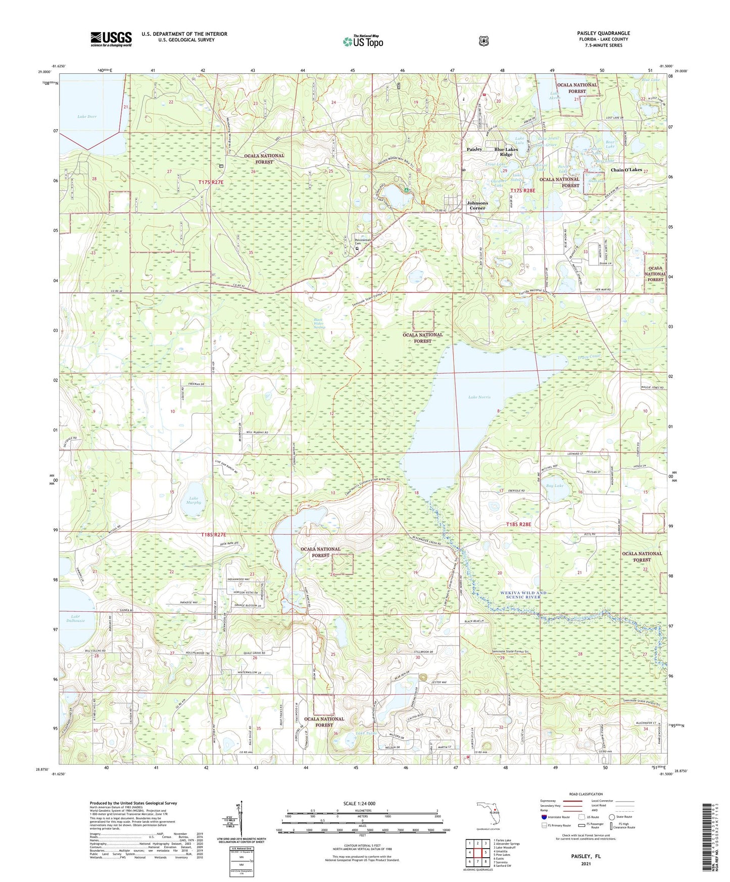 Paisley Florida US Topo Map Image
