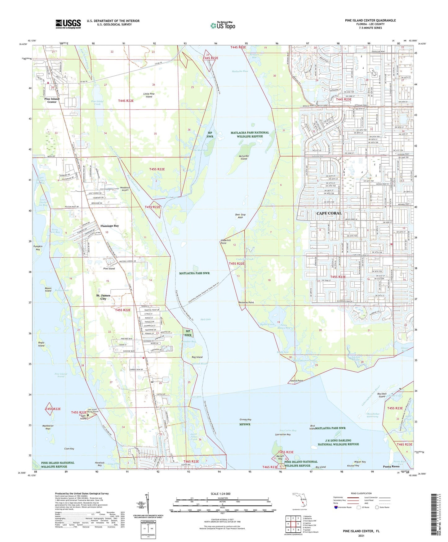 Pine Island Center Florida US Topo Map Image