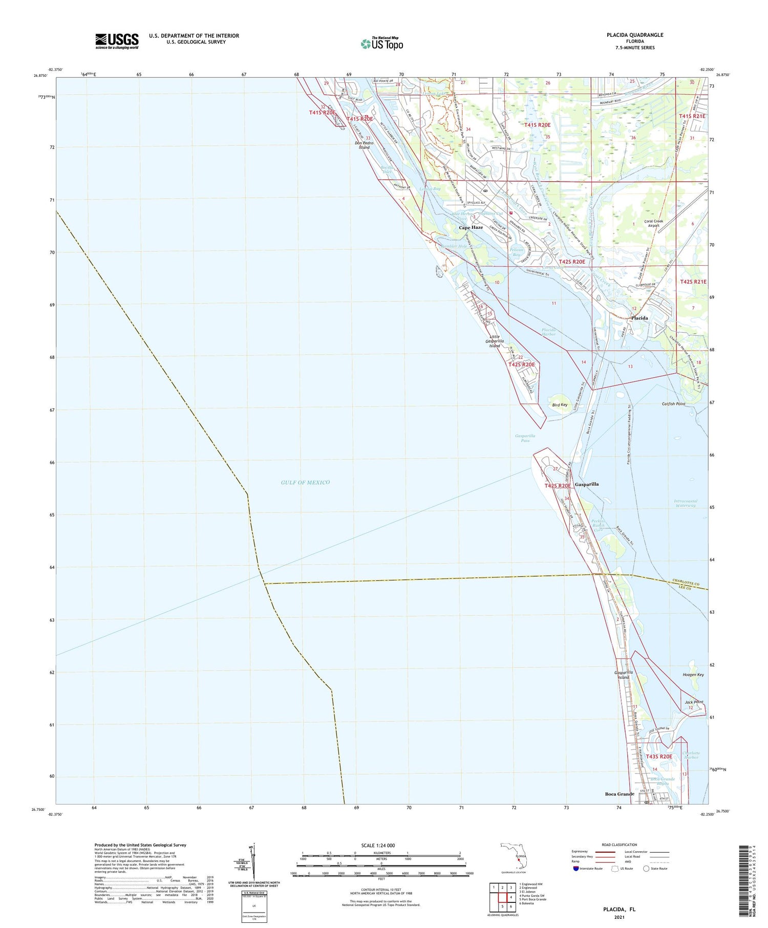 Placida Florida US Topo Map Image
